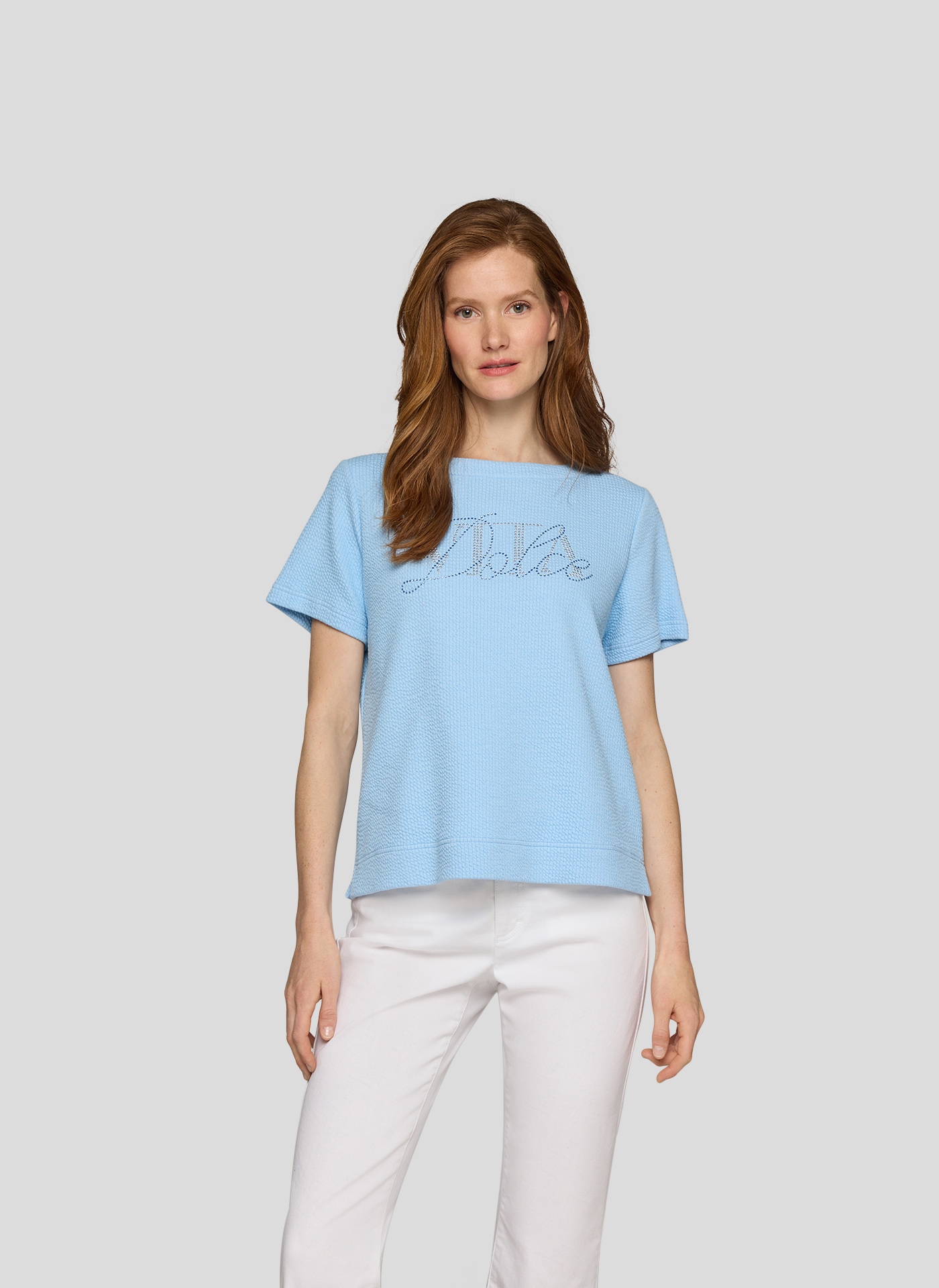 Rabe Print-Shirt "Rabe Strukturiertes Shirt mit funkelndem Schriftzug" günstig online kaufen