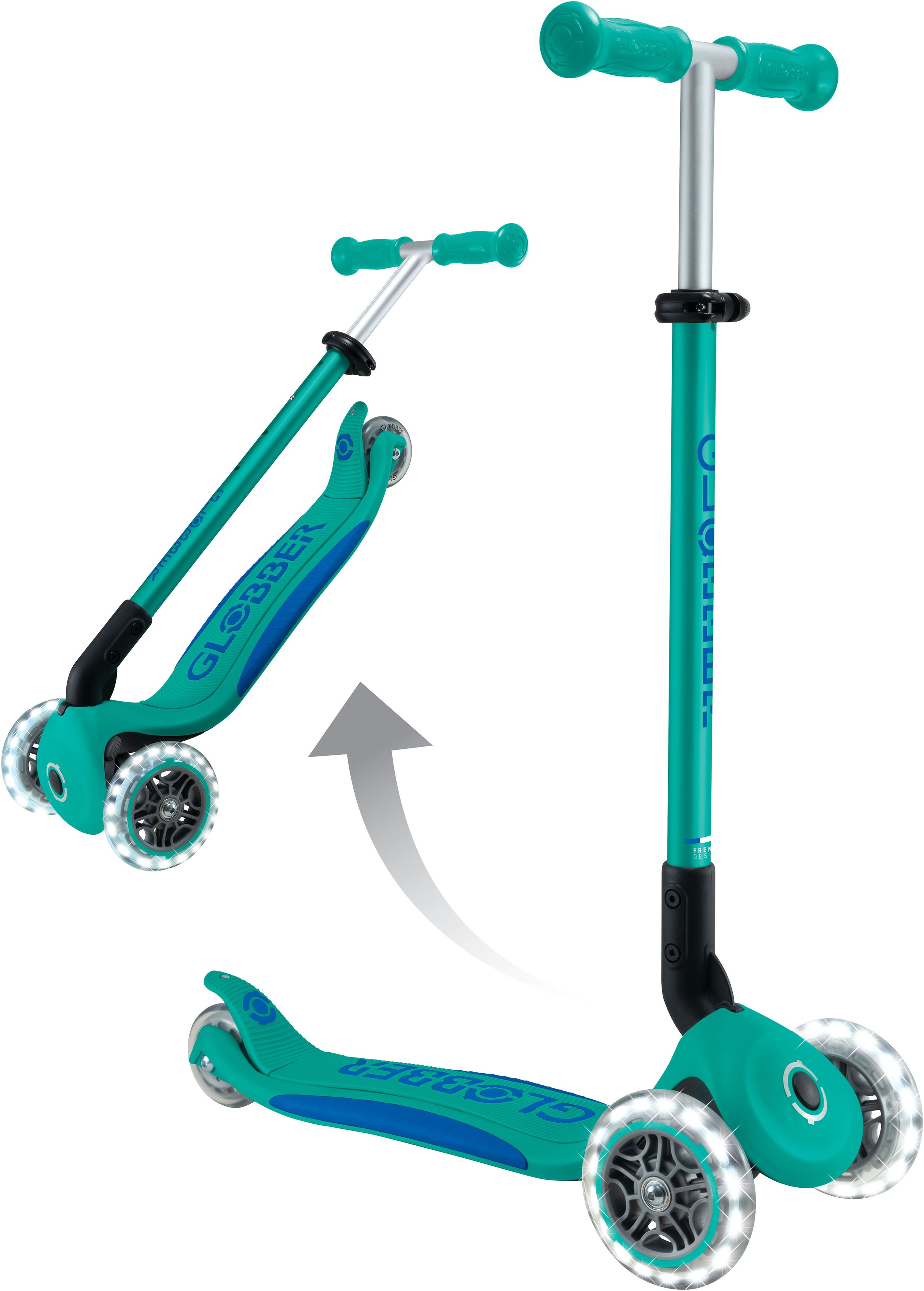 Globber Tretroller »GLOBBER ELITE LIGHTS, mit Leuchtrollen«