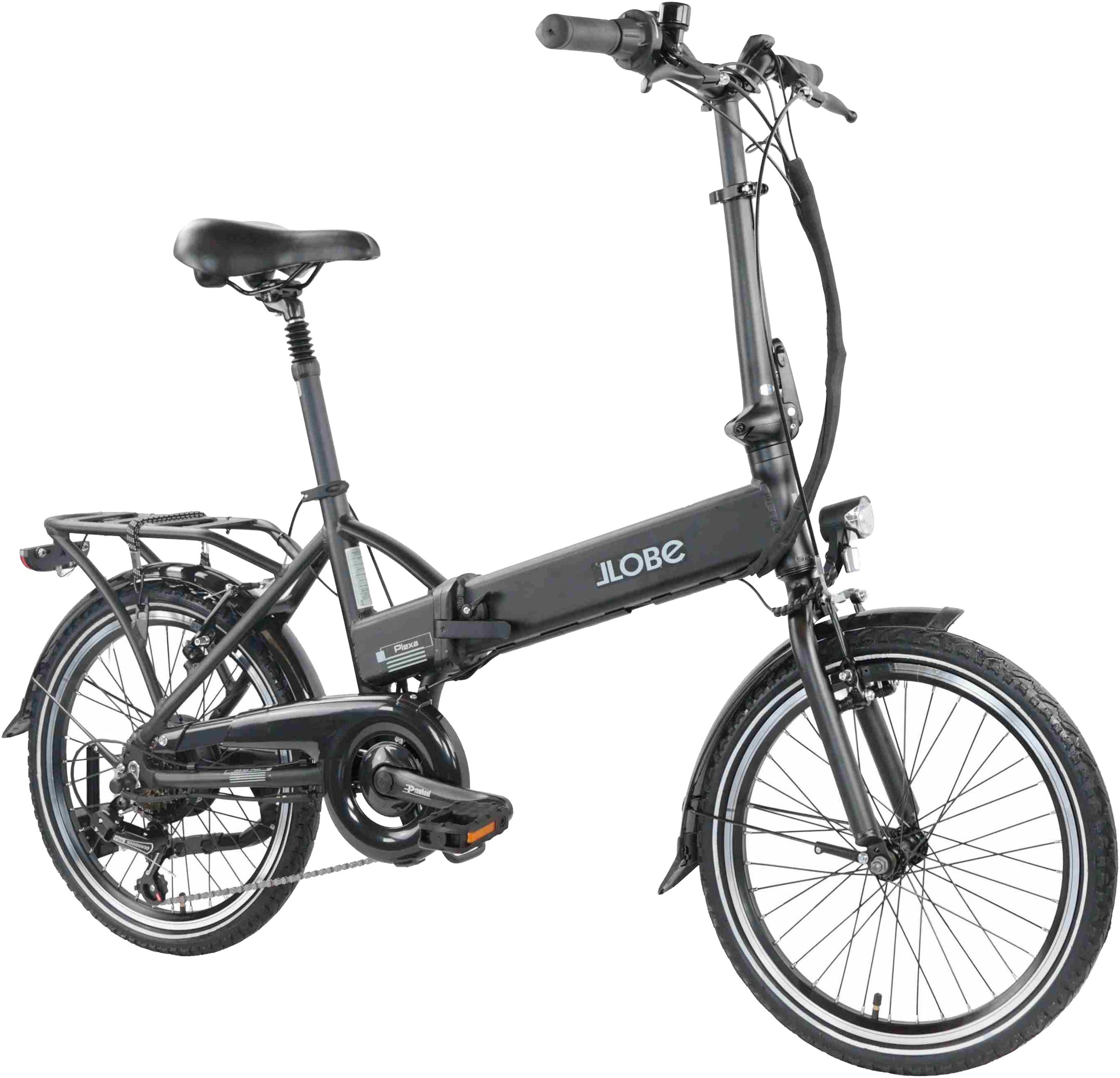 LLobe »Falt E-Bike 20" Plexa« 6 Gang Shimano Tourney Schaltwerk Kettenschaltung Heckmotor 250 W