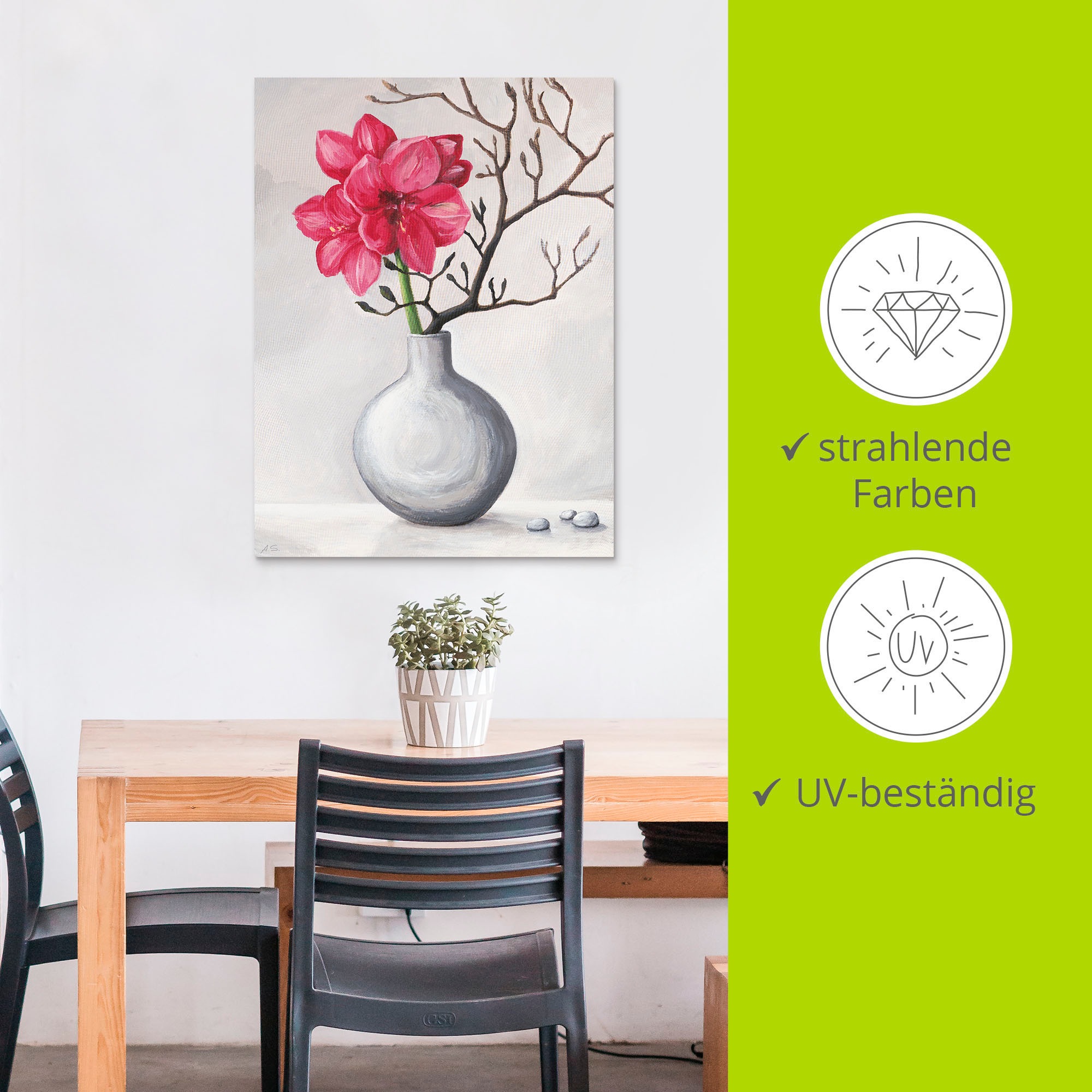 Artland Wandbild »Rote Amaryllis«, Blumen, (1 St.), als Alubild, Outdoorbild, Leinwandbild, Poster in verschied. Größen