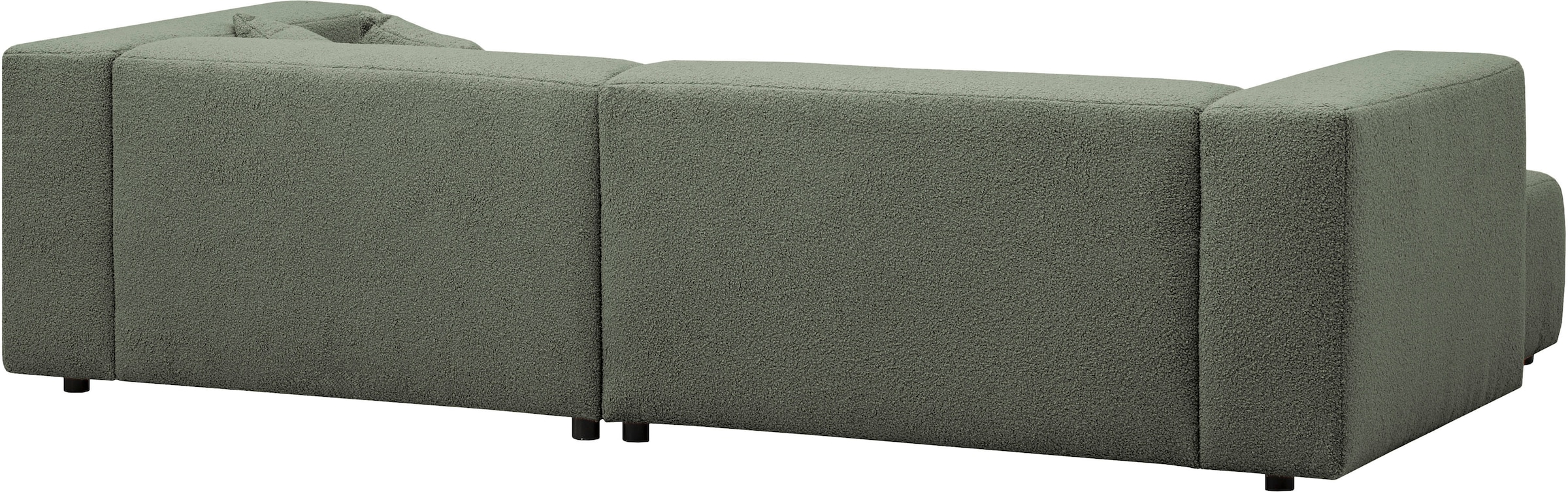 andas Ecksofa »BAKELS, L-Form in Cord oder Boucle-Stoff, moderne Couch«, wahlweise Recamiere rechts/links, bequemer Sitzkomfort