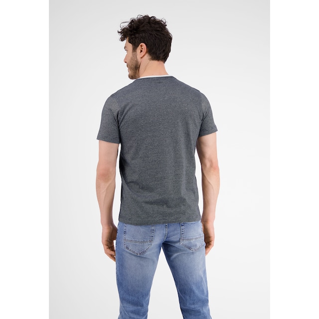 LERROS T-Shirt »LERROS Serafino mit Finelinerstreifen, washed« ▷ für | BAUR