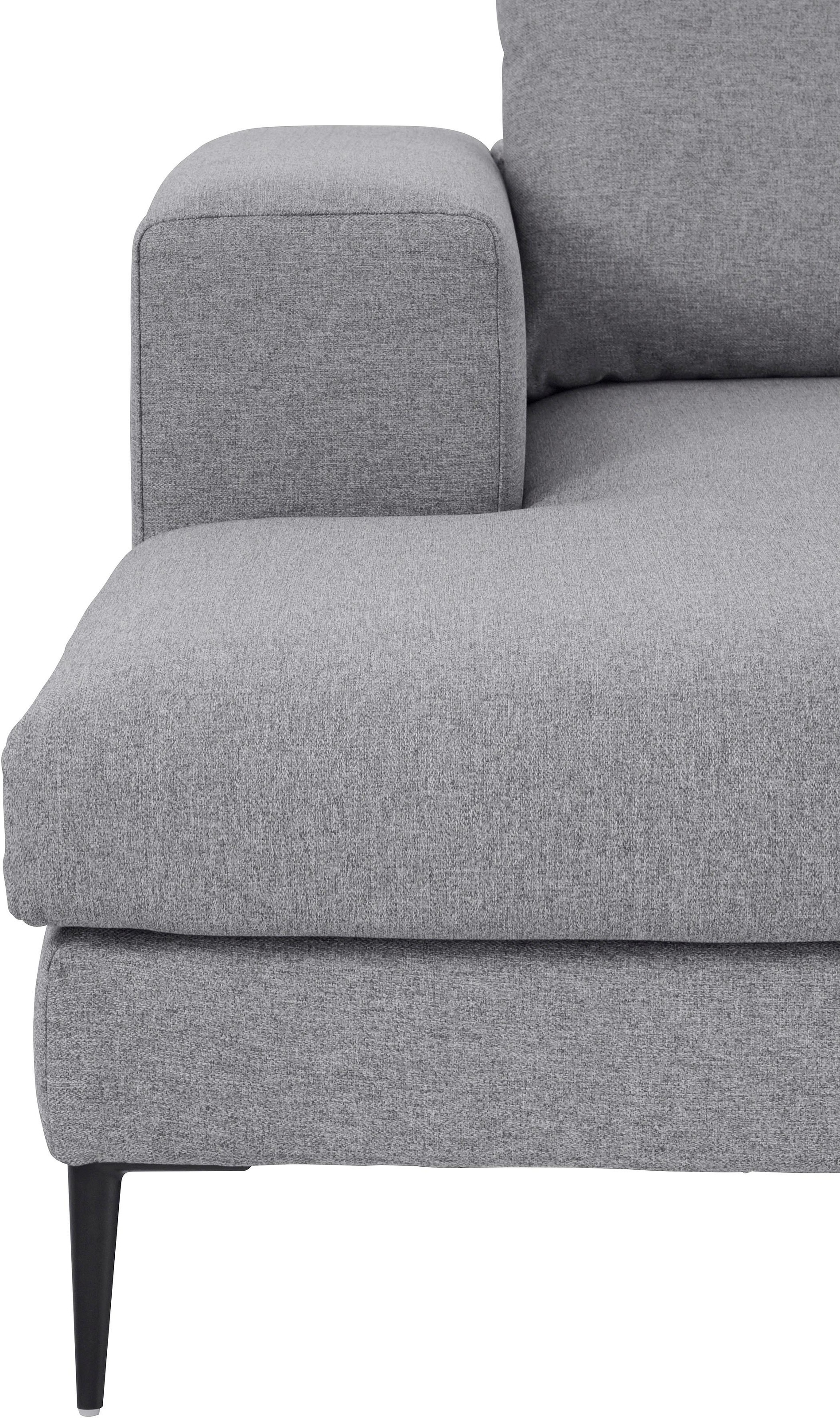 INOSIGN Ecksofa »Aurora, L-Form, mit extra breiter Recamiere, 324 x 170 cm (BxT)«, Designsofa mit tollem Sitzkomfort, extra hohe Metallfüße schwarz