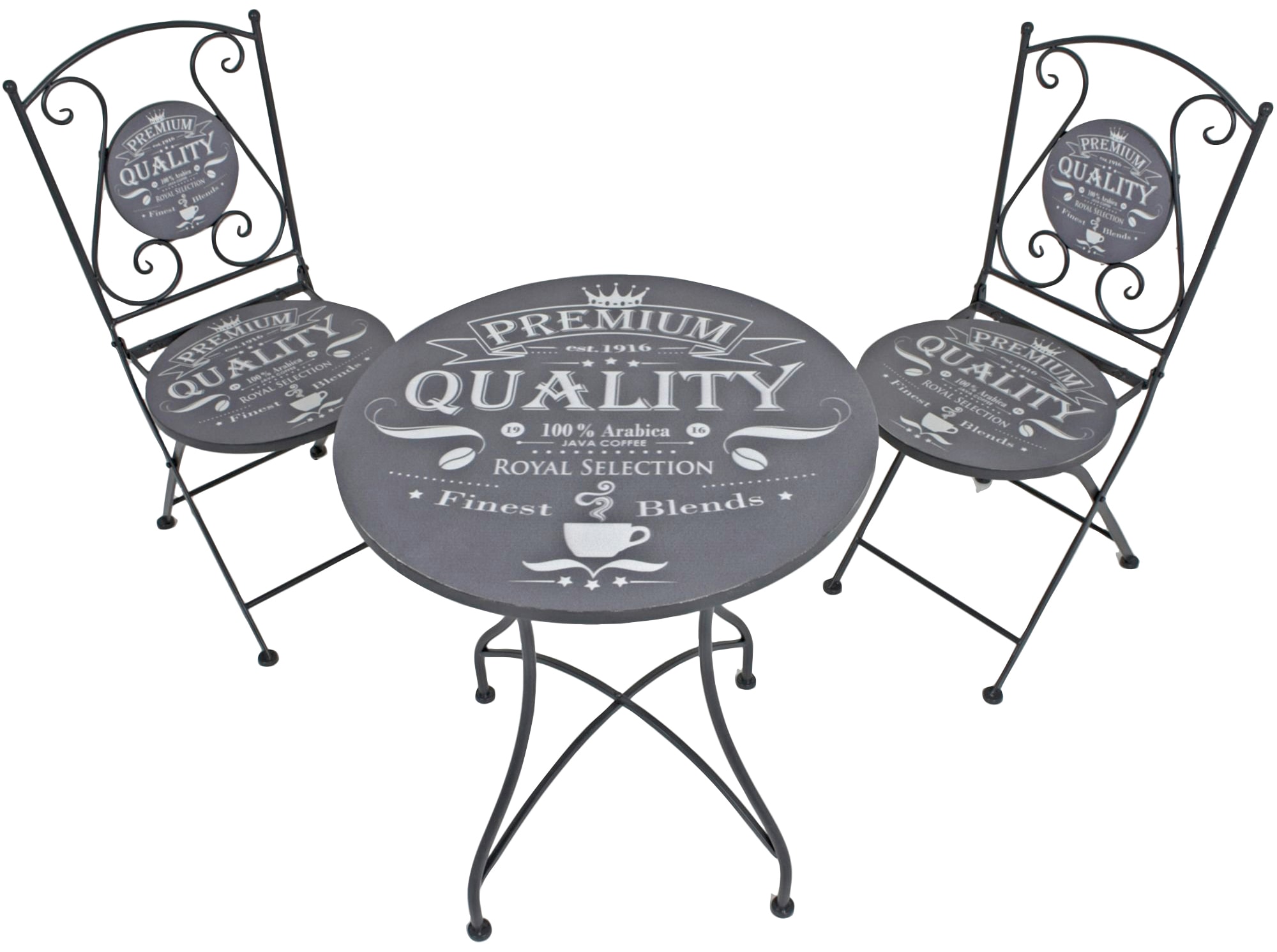 Garden Pleasure Bistro-Set Royal 3-teilg Dunkelgrau günstig online kaufen