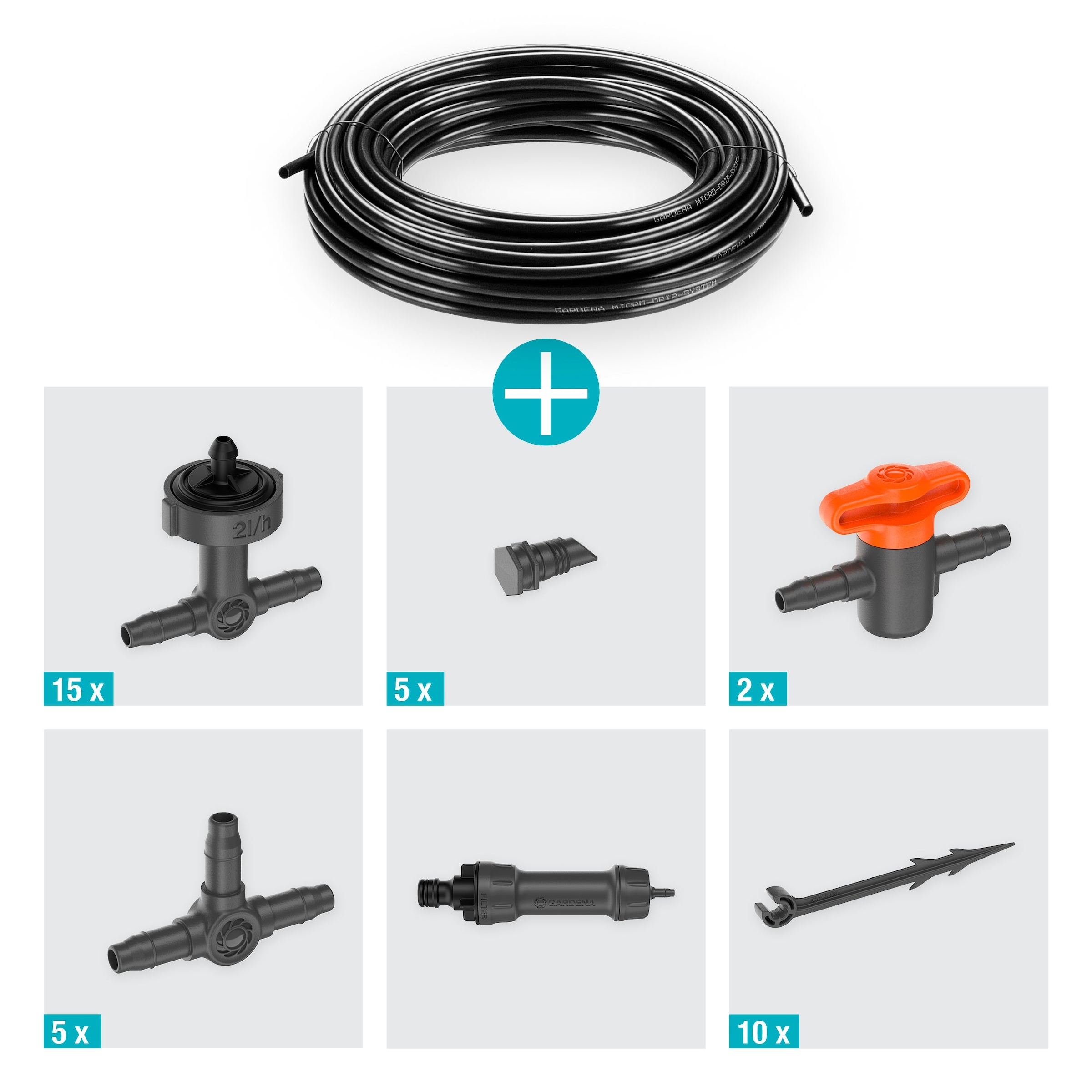 GARDENA Bewässerungssystem »Micro-Drip-System Balkon« ()  Starterset, zuverlässige Tropfbewässerung von bis zu 15 Balkonpflanzen