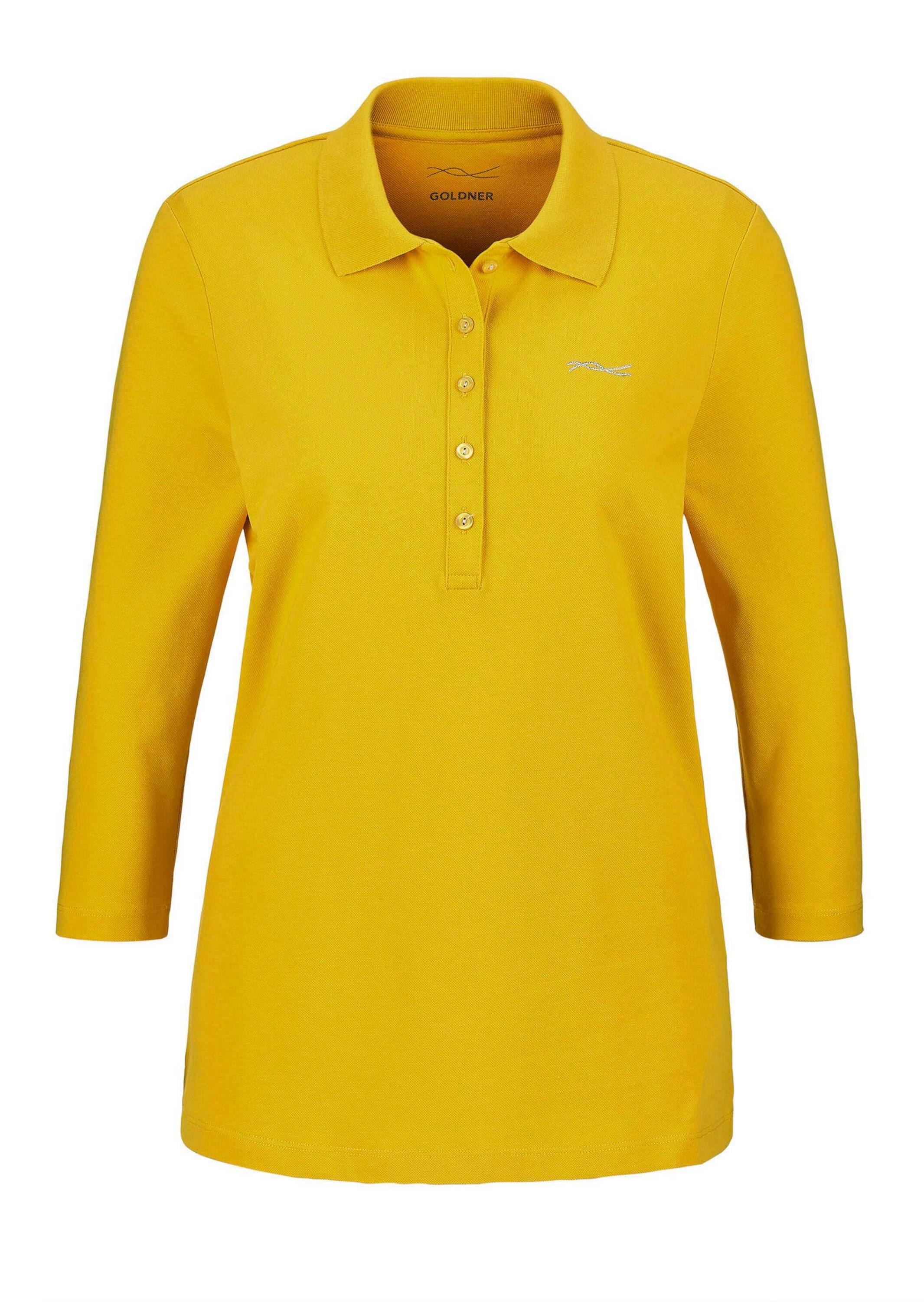 GOLDNER Poloshirt "Baumwollshirt mit Glanzakzenten" Ohne