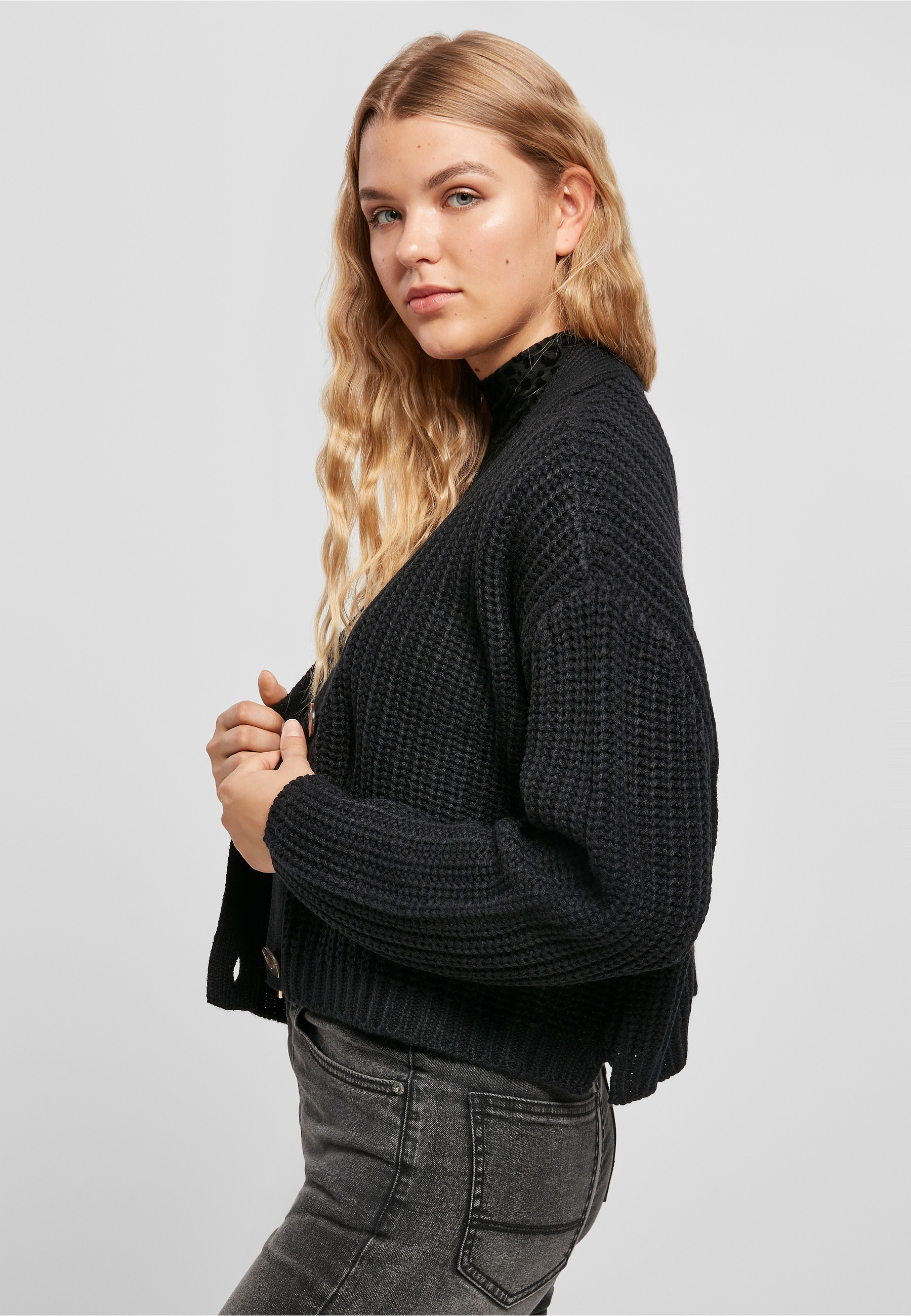 URBAN CLASSICS Cardigan »Urban Classics Damen Ladies Oversized Cardigan« 1 Stk.