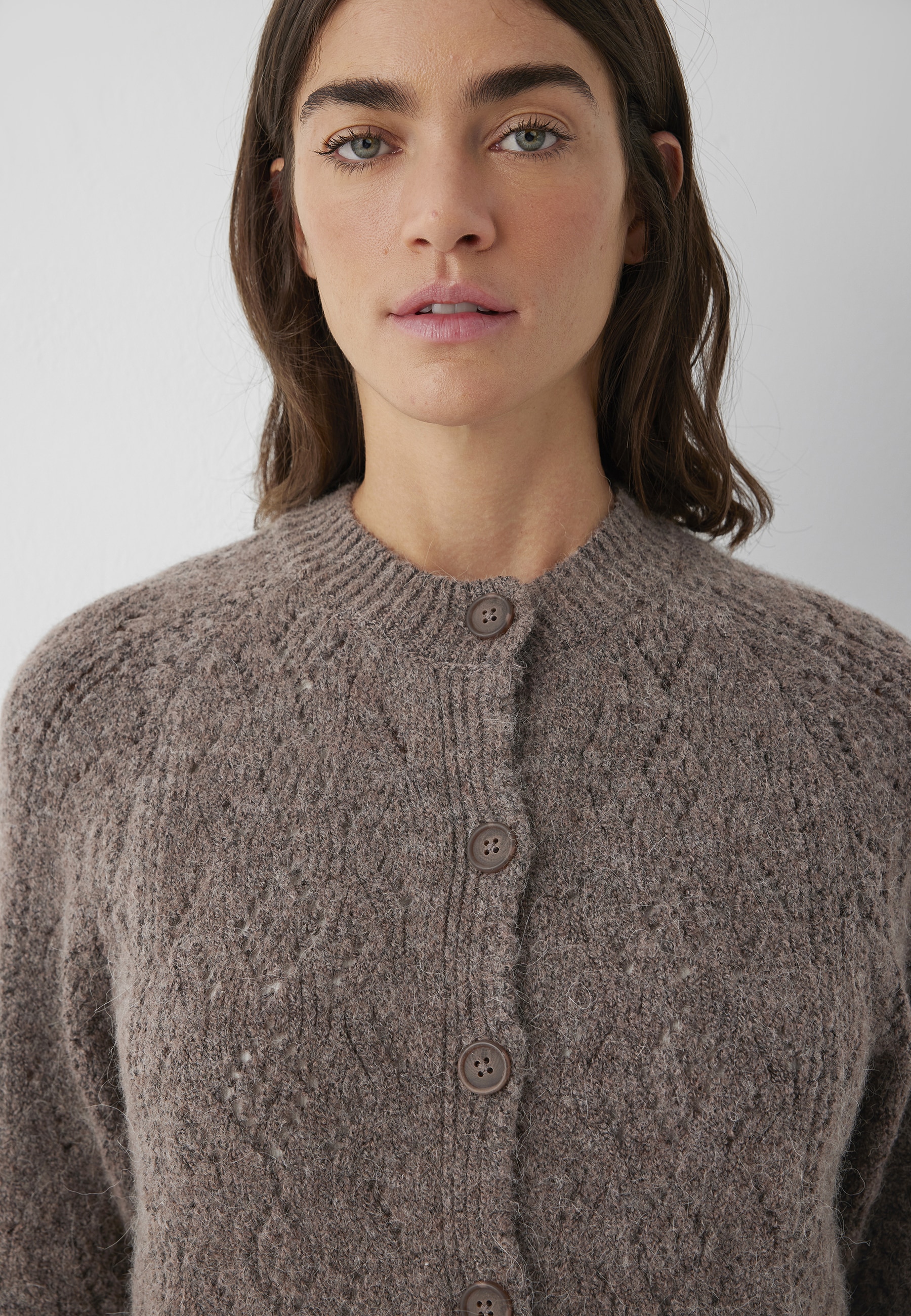 Mavi Strickpullover »BUTTON SHORT CARDIGAN« Cardigan Strukturiert