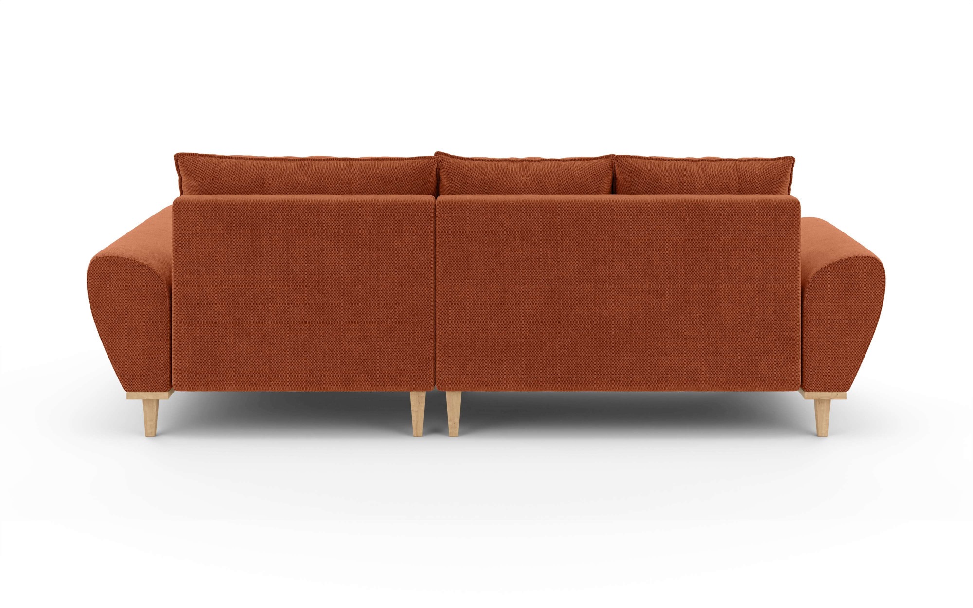 Home affaire Ecksofa »Ahrdorf mit Bettfunktion und Bettkasten, Maße: B/H/T 268/86/175 cm«, L-Form mit 3 Rückenkissen und moderne gerundete Armlehnen