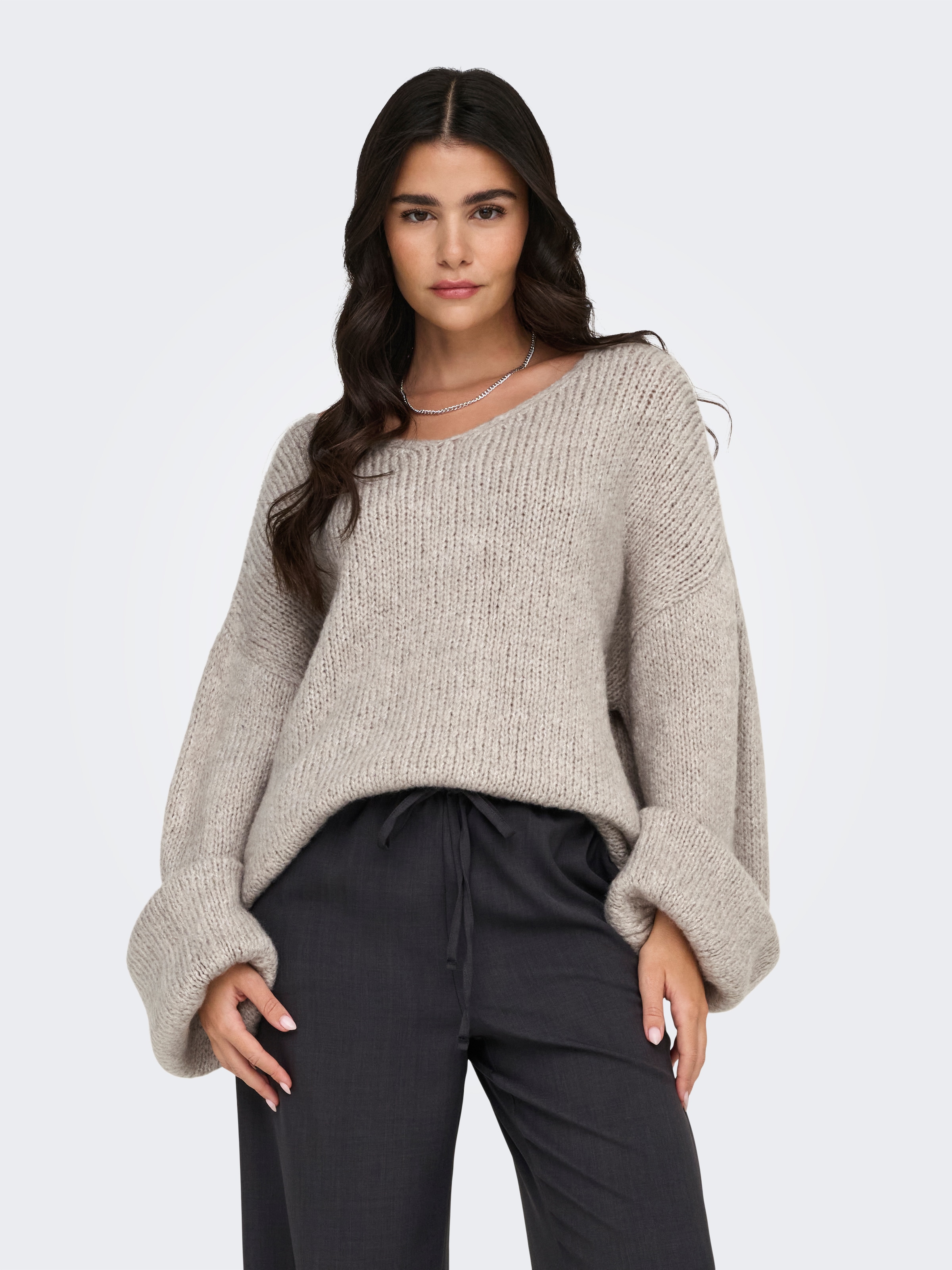 JDY V-Ausschnitt-Pullover "JDYDINEA L/S REVERSIBLE PULLOV. KNT NOOS" Kunstf günstig online kaufen