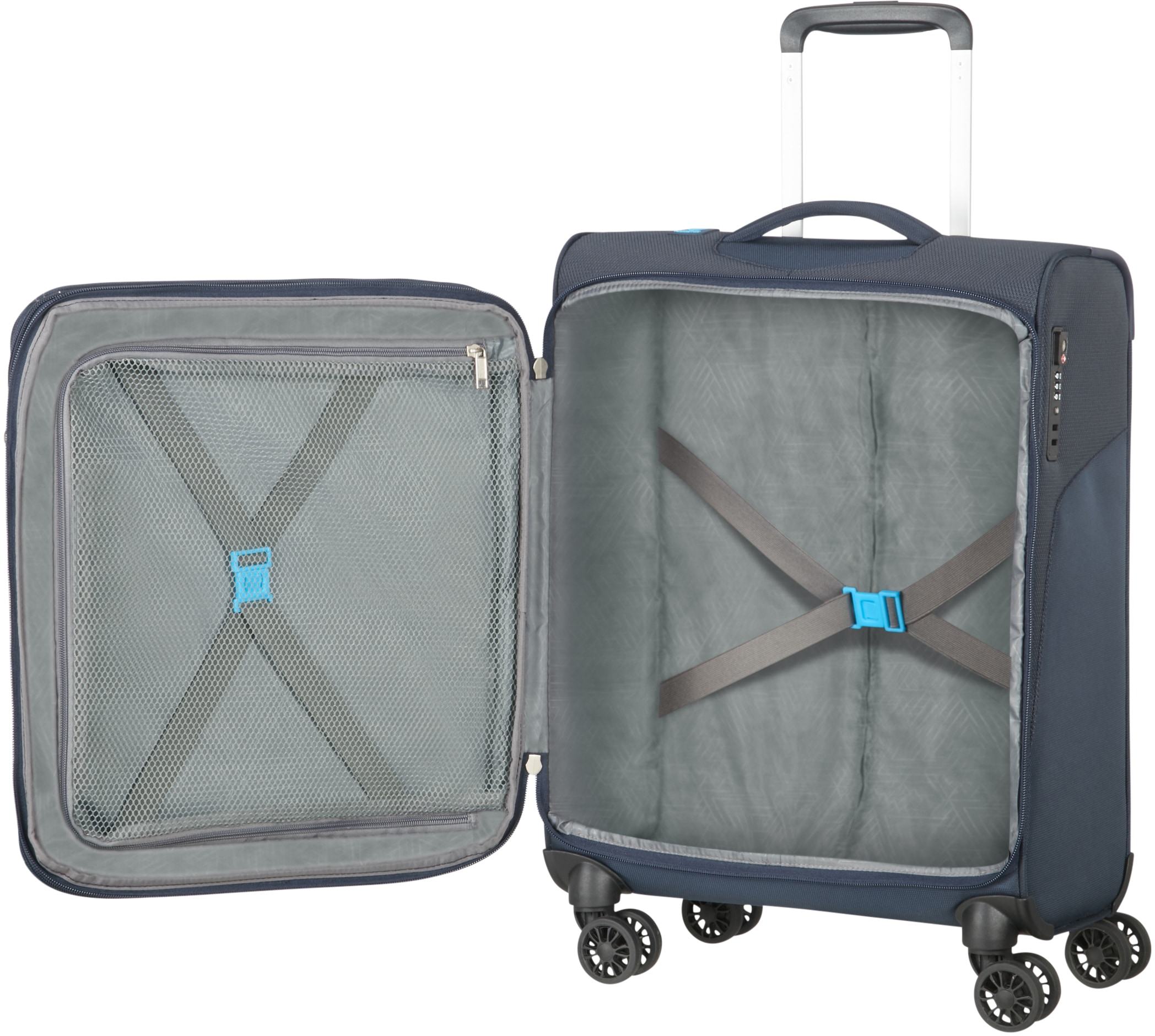 American Tourister® Weichgepäck-Trolley »SUMMERFUNK, 55 cm«, 4 Rollen, Handgepäck Reisekoffer Trolley TSA-Zahlenschloss Volumenerweiterung