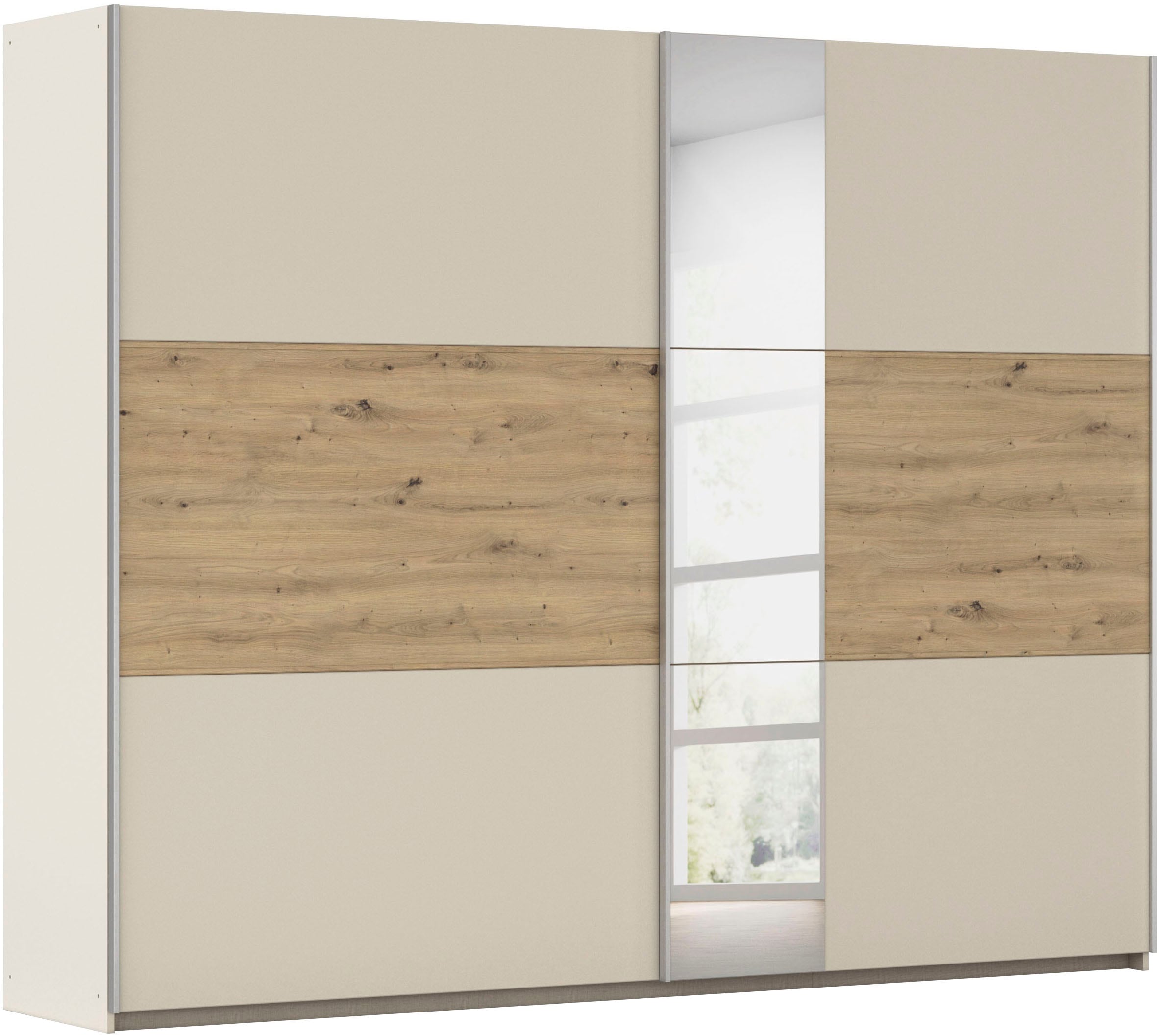 OTTO home Kleiderschrank "Mehrzweckschrank Aktenschrank Möbel Mietswohnung TOPSELLER ASTANA" 3 Ausstattungen BASIC/CLASSIC/PREMIUM (inkl. SOFT-CLOSE-FUNKTION), mit 3 Spiegelelementen, Metallgriffleisten alufarbig MADE IN GERMANY