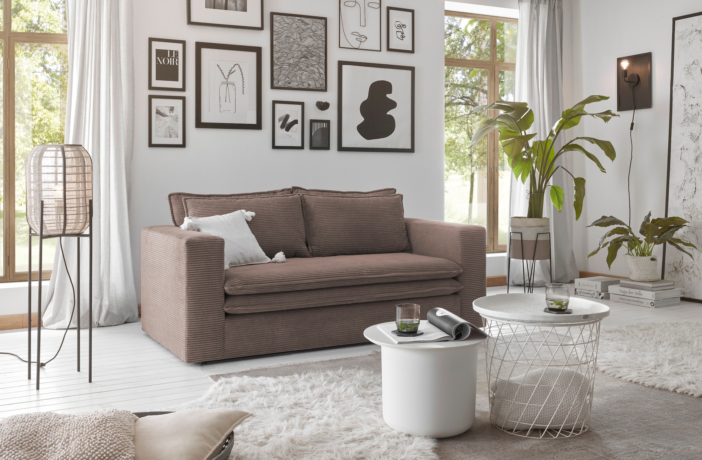 Places of Style 2-Sitzer »PIAGGE«, Hochwertiger Cord mit weicher Velours-Struktur