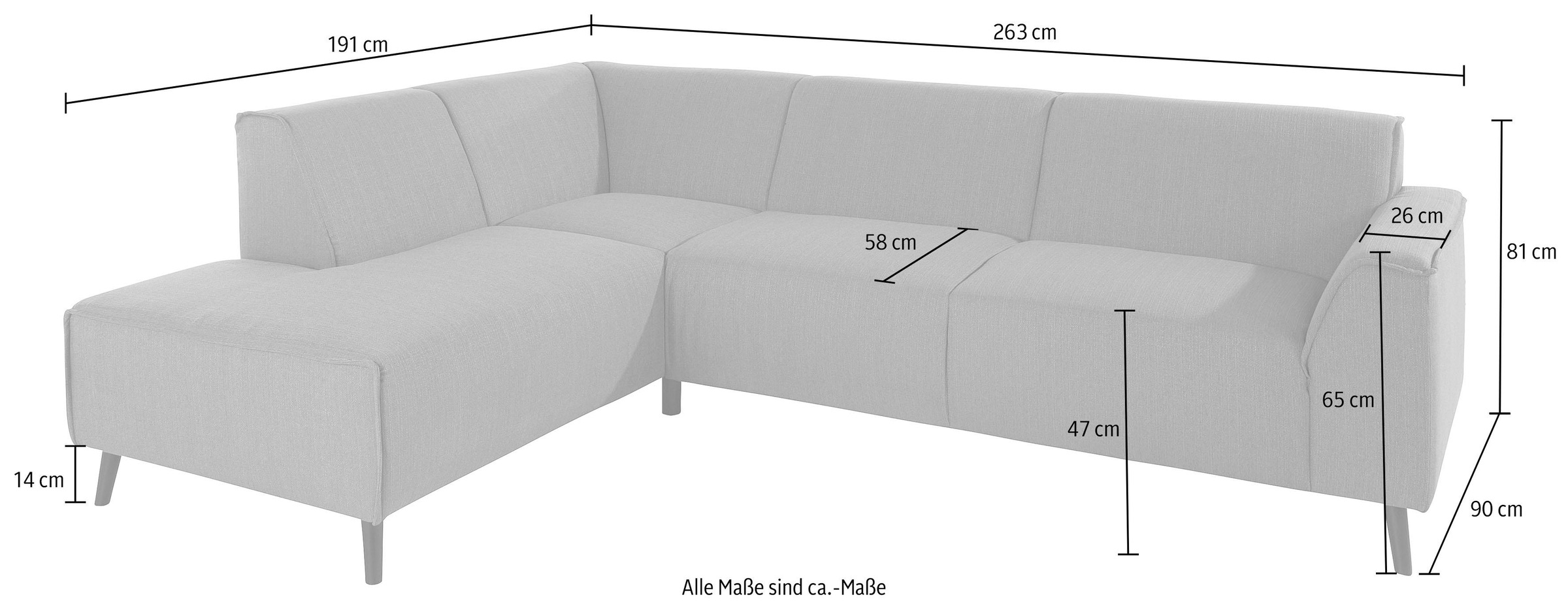 Thumbnail - DOMO collection Ecksofa "Amora, inklusive komfortablem Federkern für mehr Sitzkomfort, L-Form", mit Ottomane, elegant un...