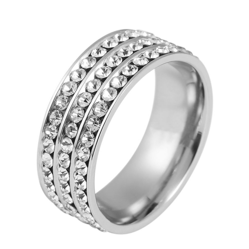 Fingerring ADELIA´S "Damen Ring aus Edelstahl" Gr. 64, silber, Fingerringe, Damen, 64, Edelstahl, Fingerring