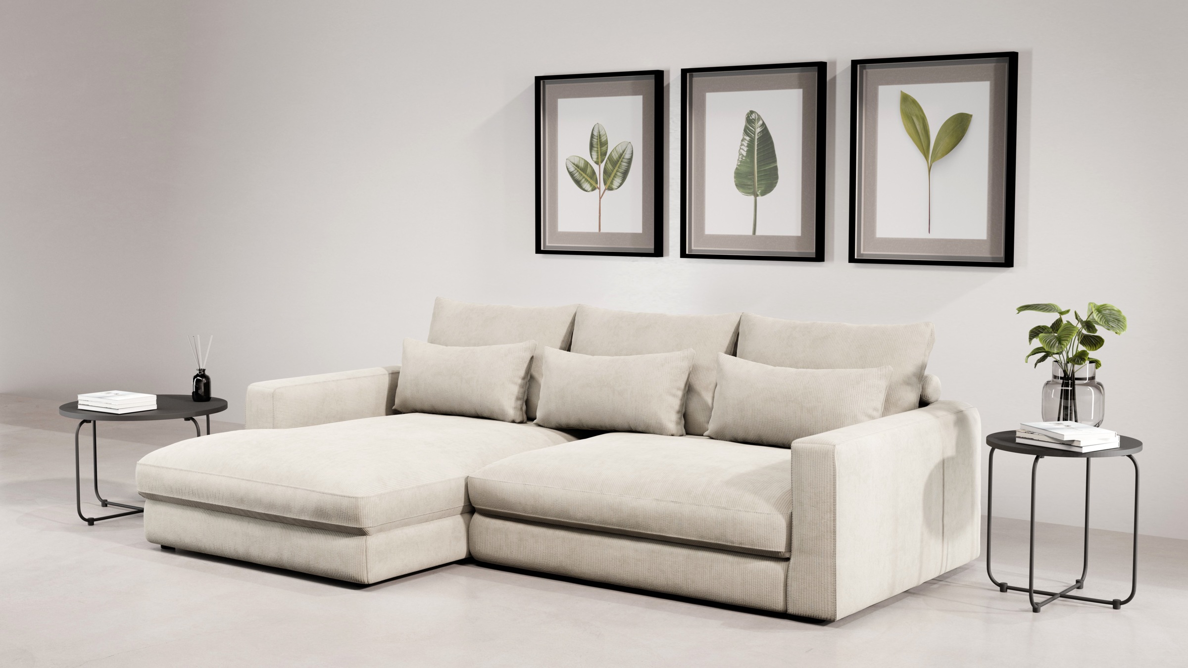 Home affaire Ecksofa "Darwin, viele Kissen, extra tiefe Sitzfläche, 271/89/ günstig online kaufen