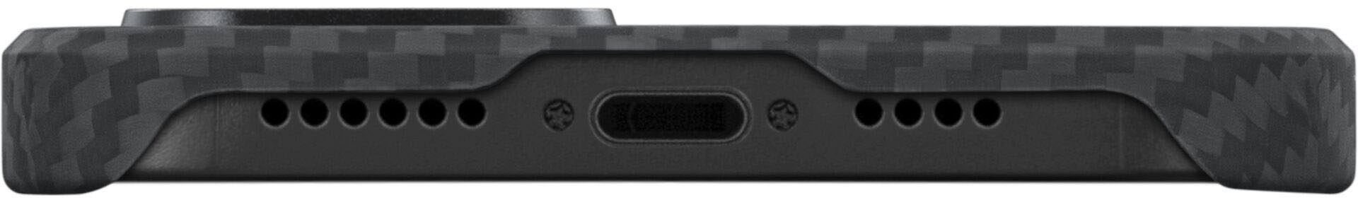 Pitaka Handyhülle »MagEz Case 3 for iPhone 14 Black/Grey Twill«, hergestellt aus 1500D Aramid-Fasern