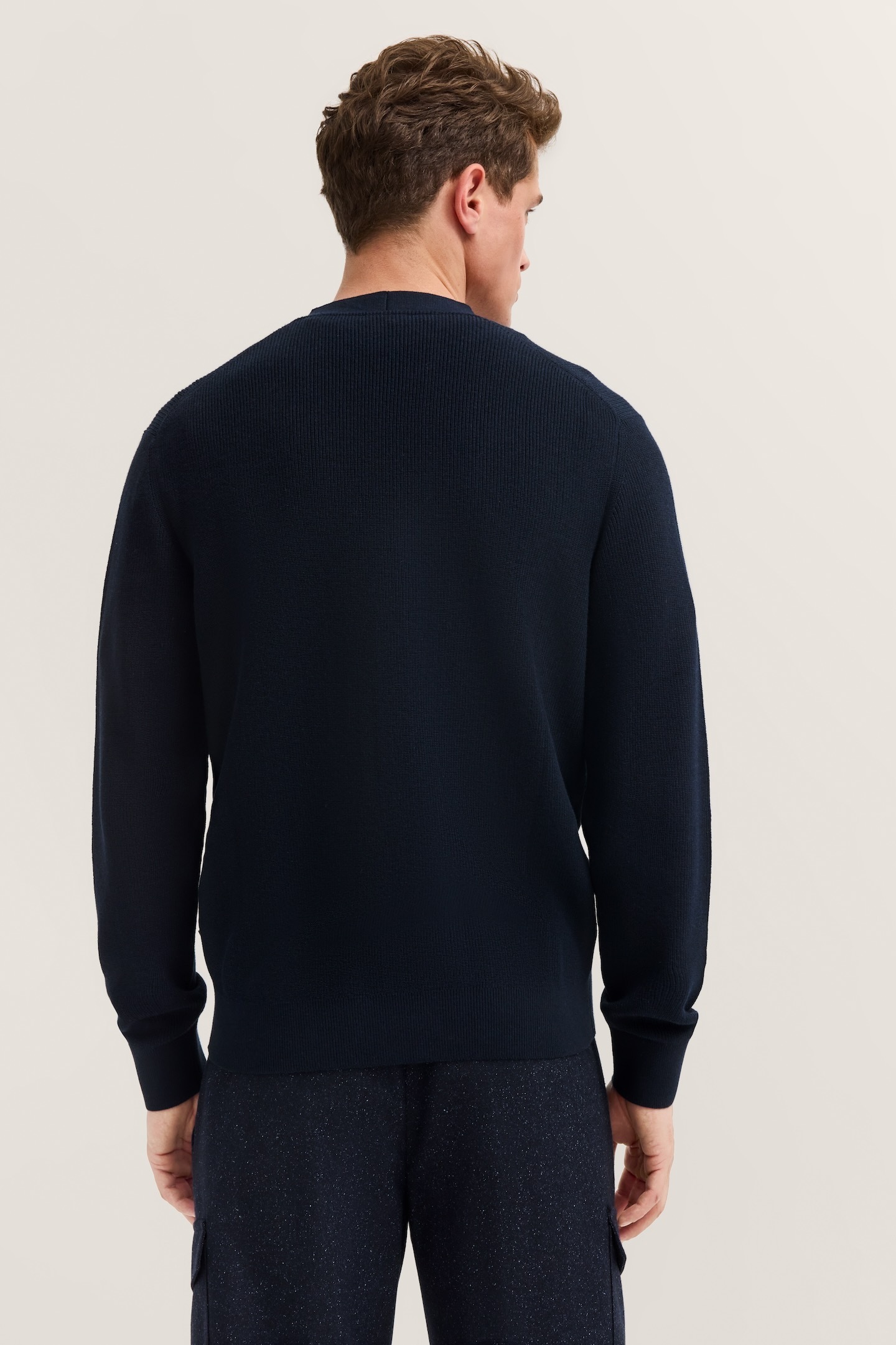 bugatti Cardigan »Regular Fit«, mit V-Ausschnitt und Ripp-Struktur