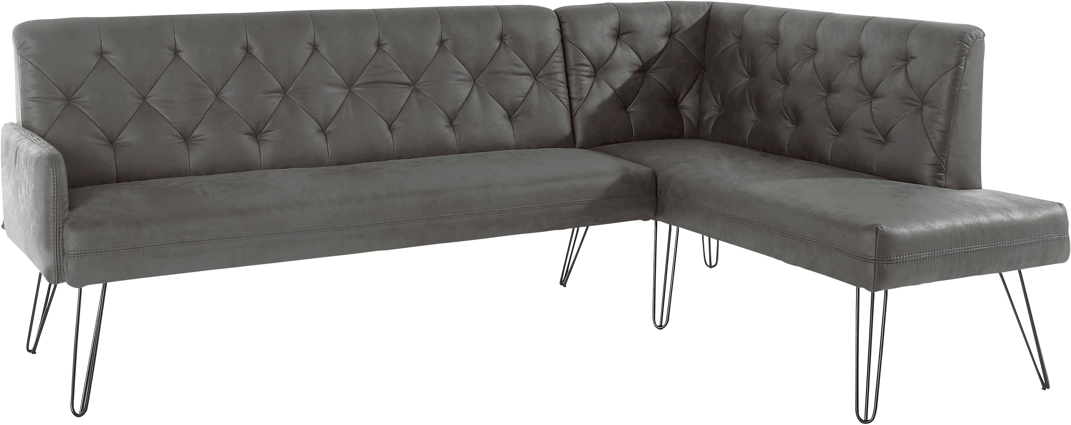 Thumbnail - exxpo - sofa fashion Eckbank "Doppio, Chesterfield Optik, komfortabel und bequem, hohe Designfüße", Frei im Raum stellba...