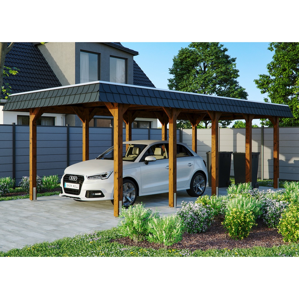 Skanholz Einzelcarport »Spreewald«, Fichtenholz, 285 cm, braun