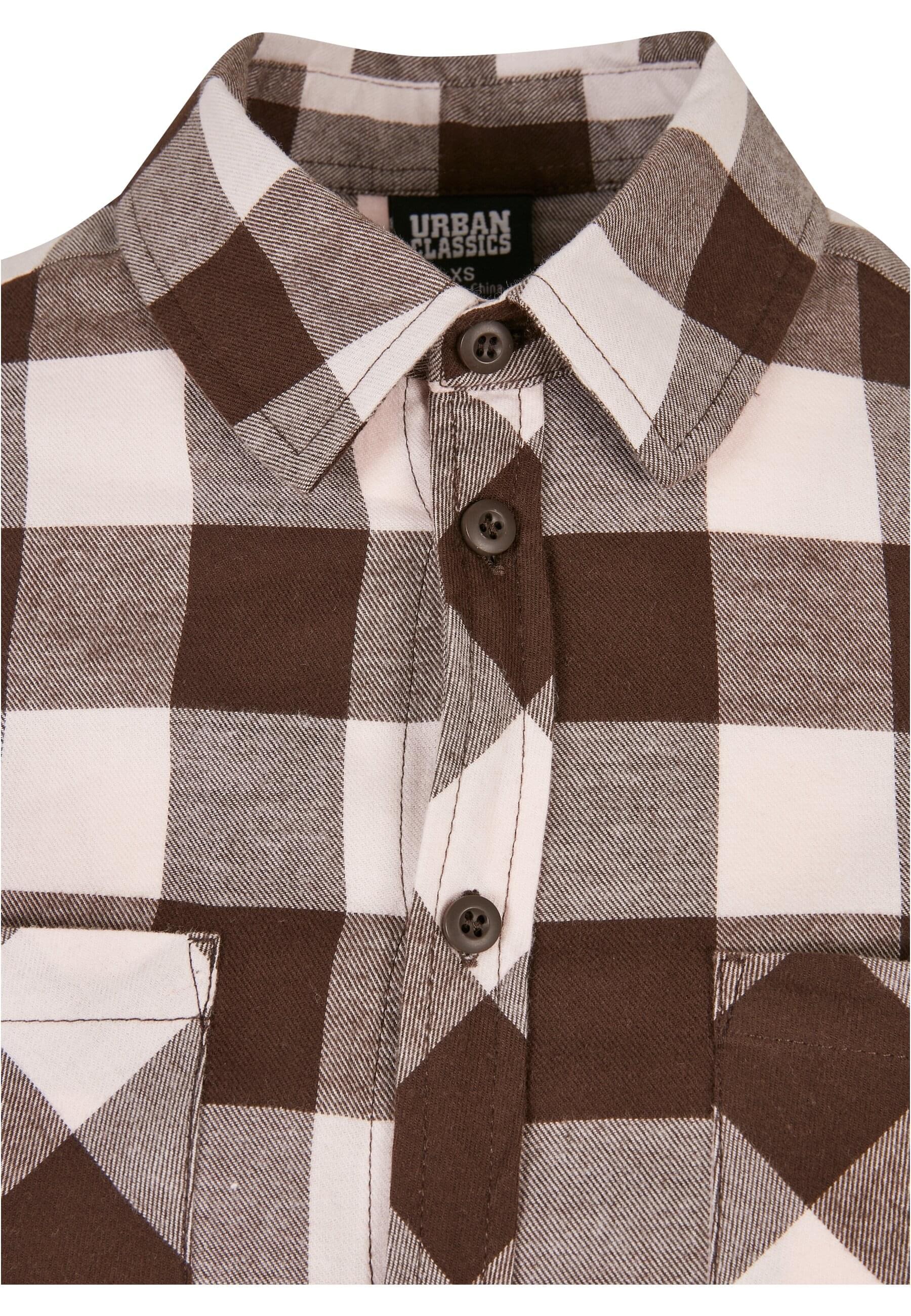 URBAN CLASSICS Langarmhemd »Urban Classics Damen Ladies Turnup Checked Flanell Shirt«, (1 tlg.)