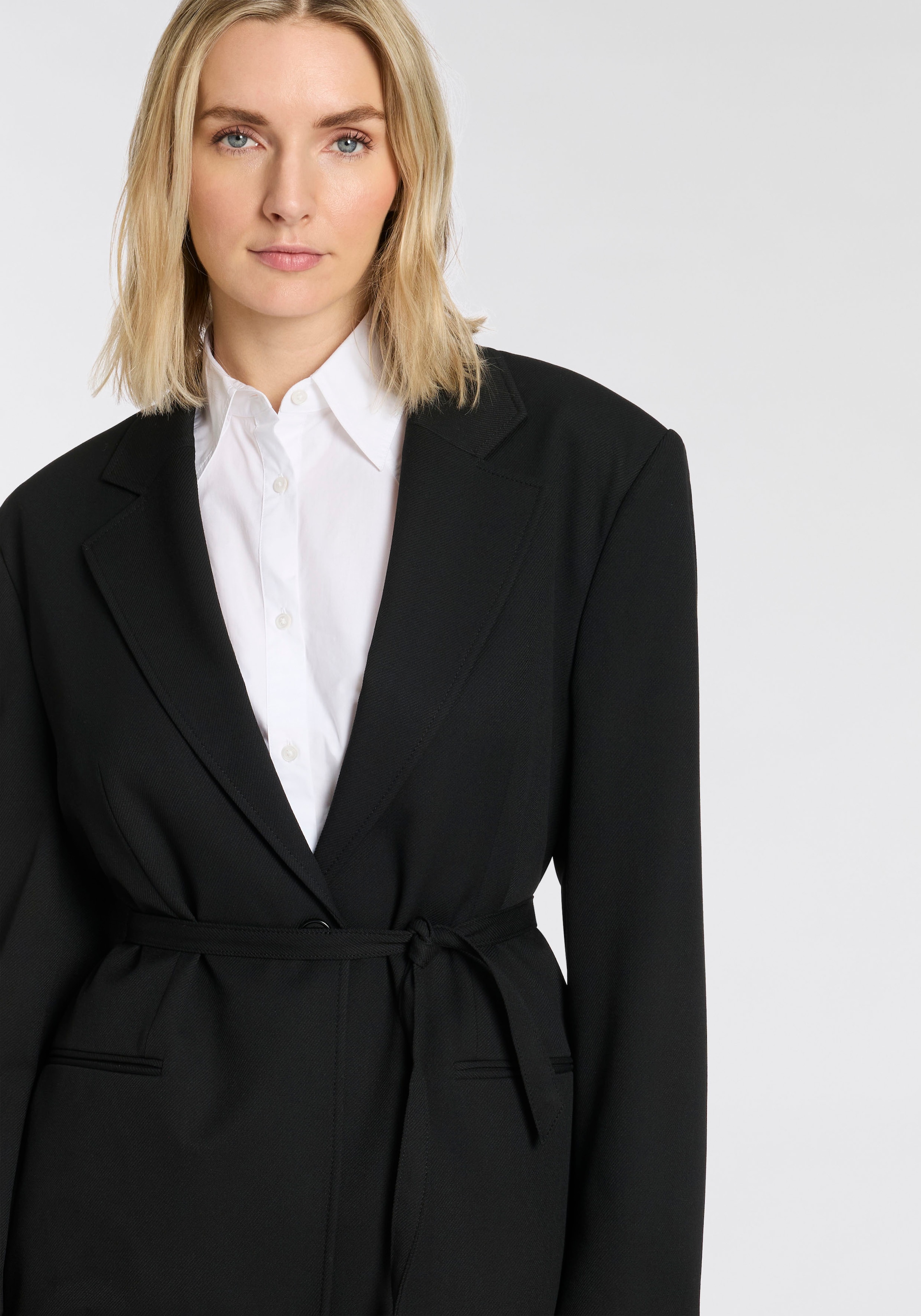 BOSS ORANGE Longblazer »Jalara Premium Damenmode« mit Gürtel zum Binden in der Taille