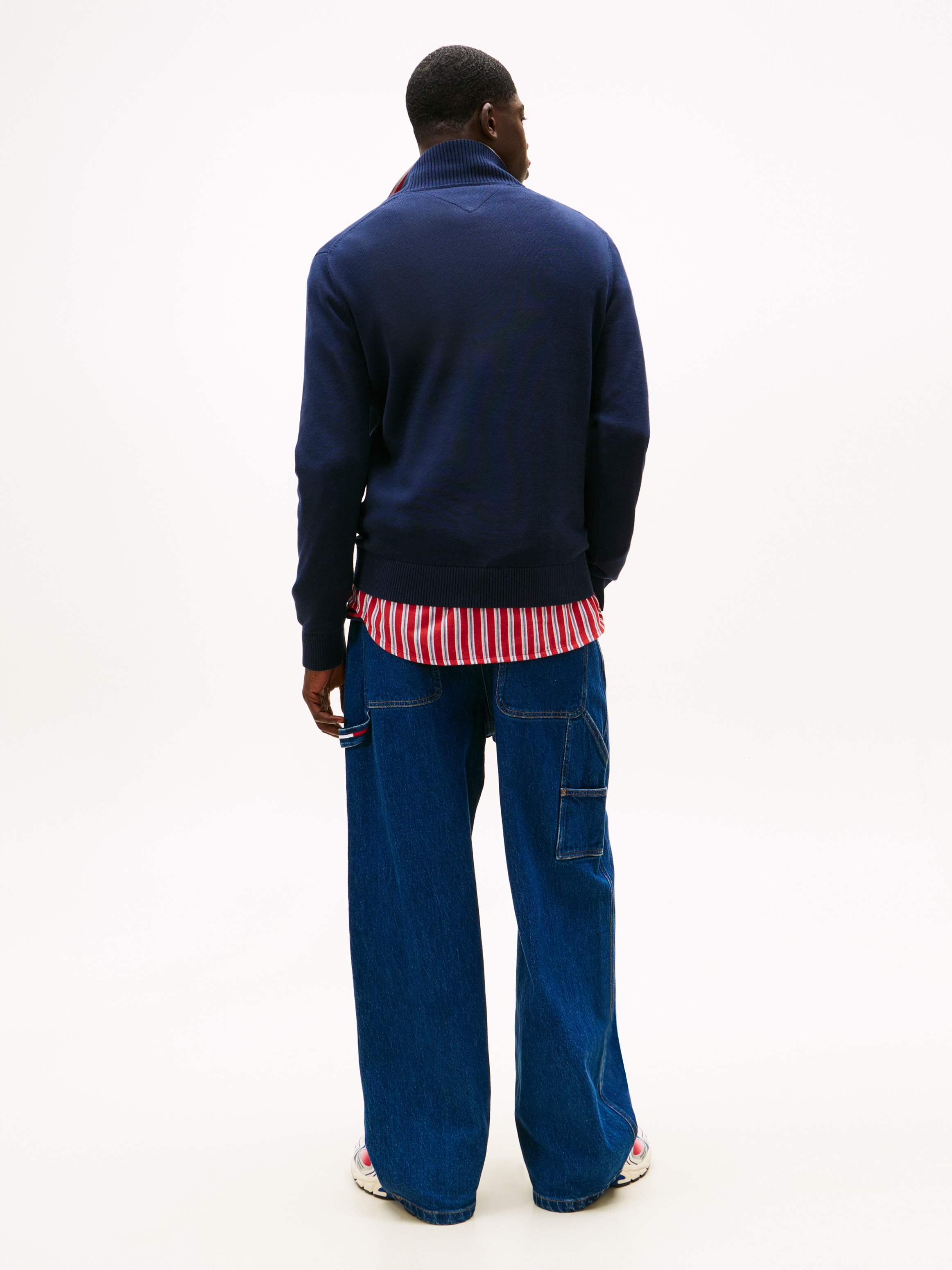 Tommy Jeans Strickpullover »TJM SLM ESS LIGHT ¼ ZIP SWTR EXT«, Mit Rundhalsausschnitt