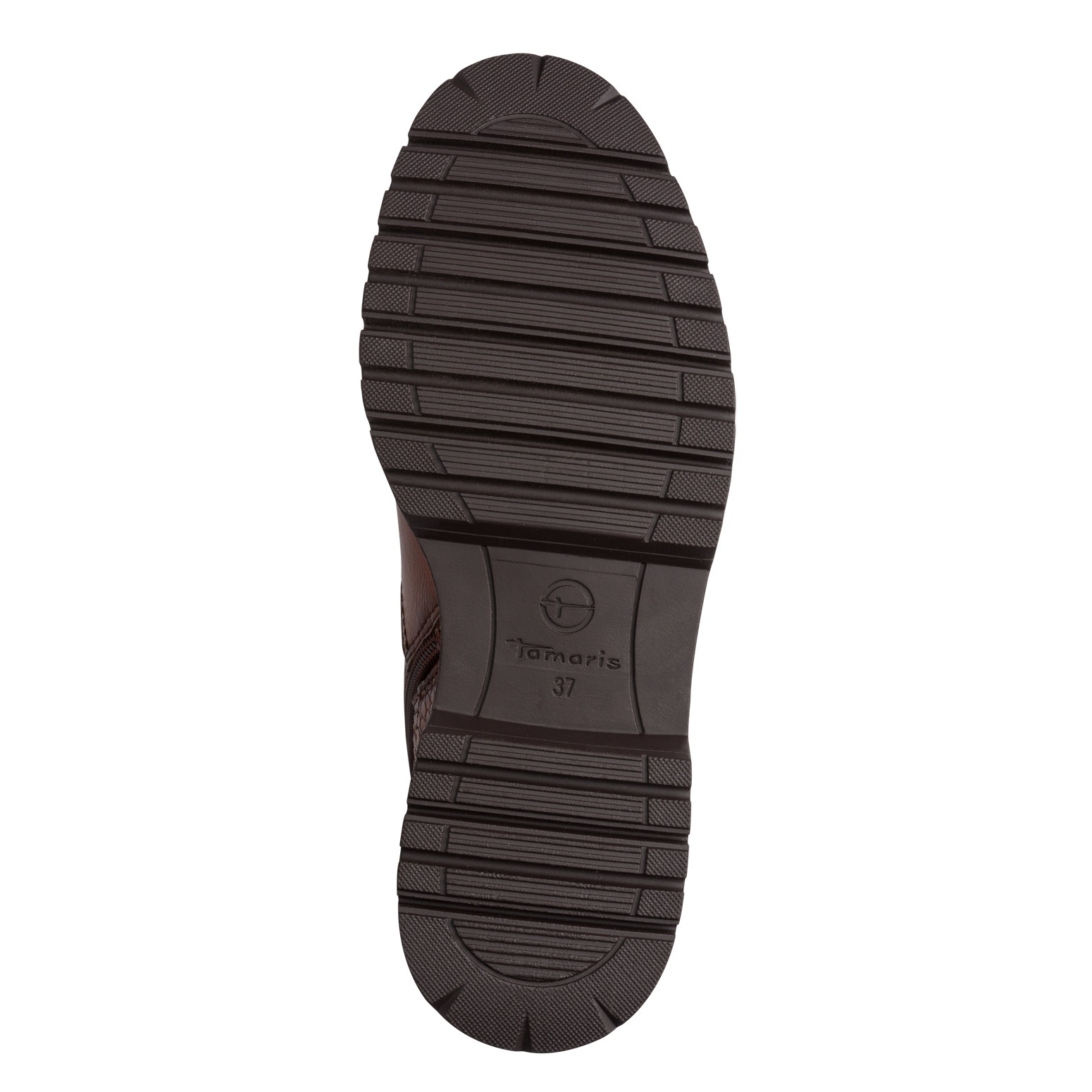 Tamaris Chelseaboots, Blockabsatz, Stiefelette mit Reptilienprägung an der Ferse