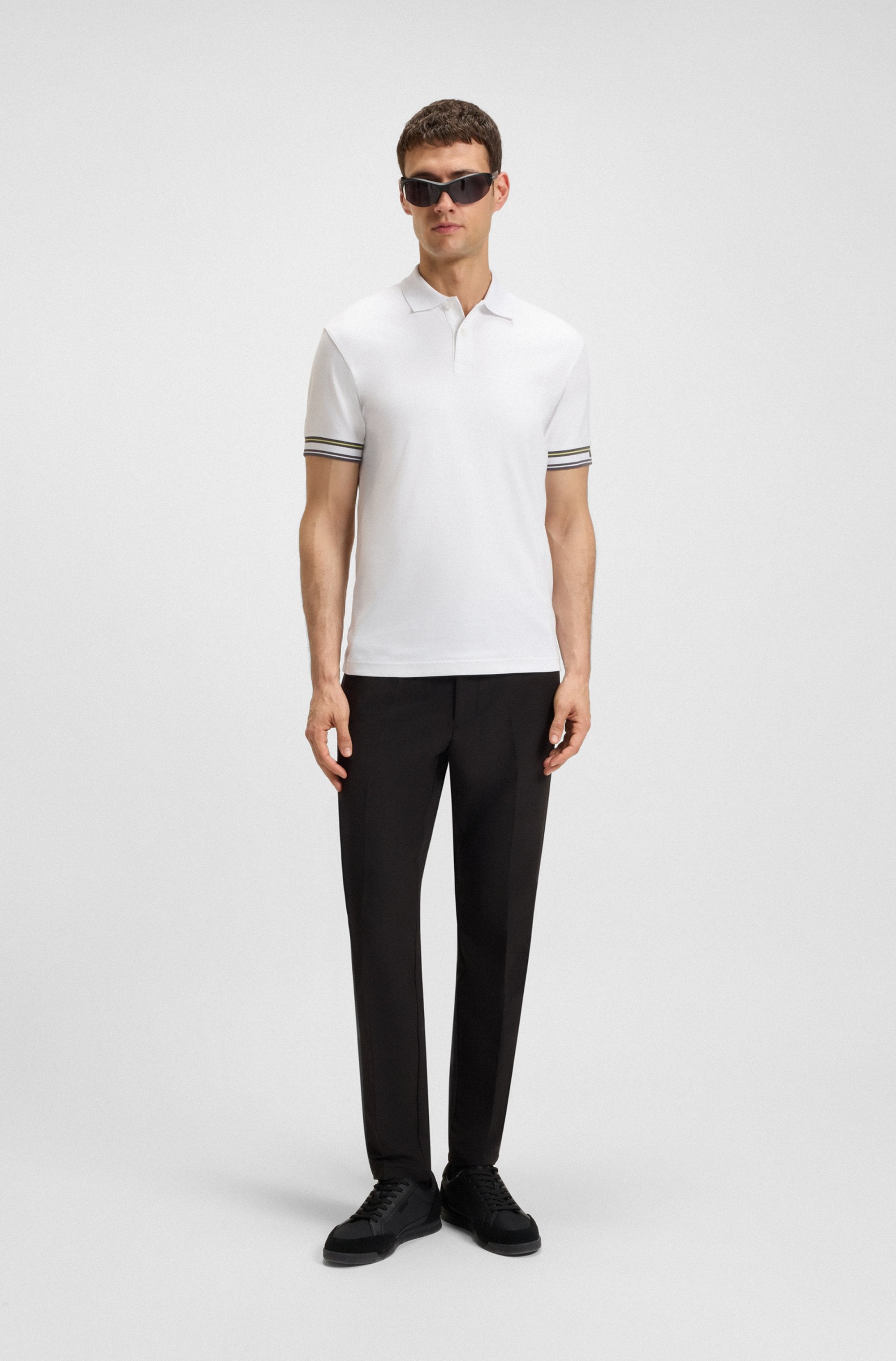 BOSS GREEN Poloshirt »Polo Zone«, mit Piqué-Streifen und einem Logo am Ärmel