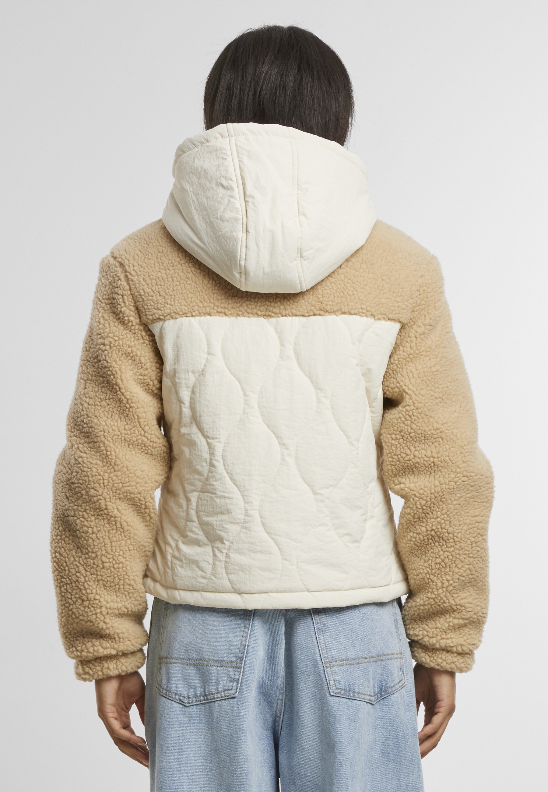 URBAN CLASSICS Allwetterjacke »Urban Classics Ladies Sherpa Crinkle Nylon Mix Jacket« 1 Stk. tlg. ohne Kapuze