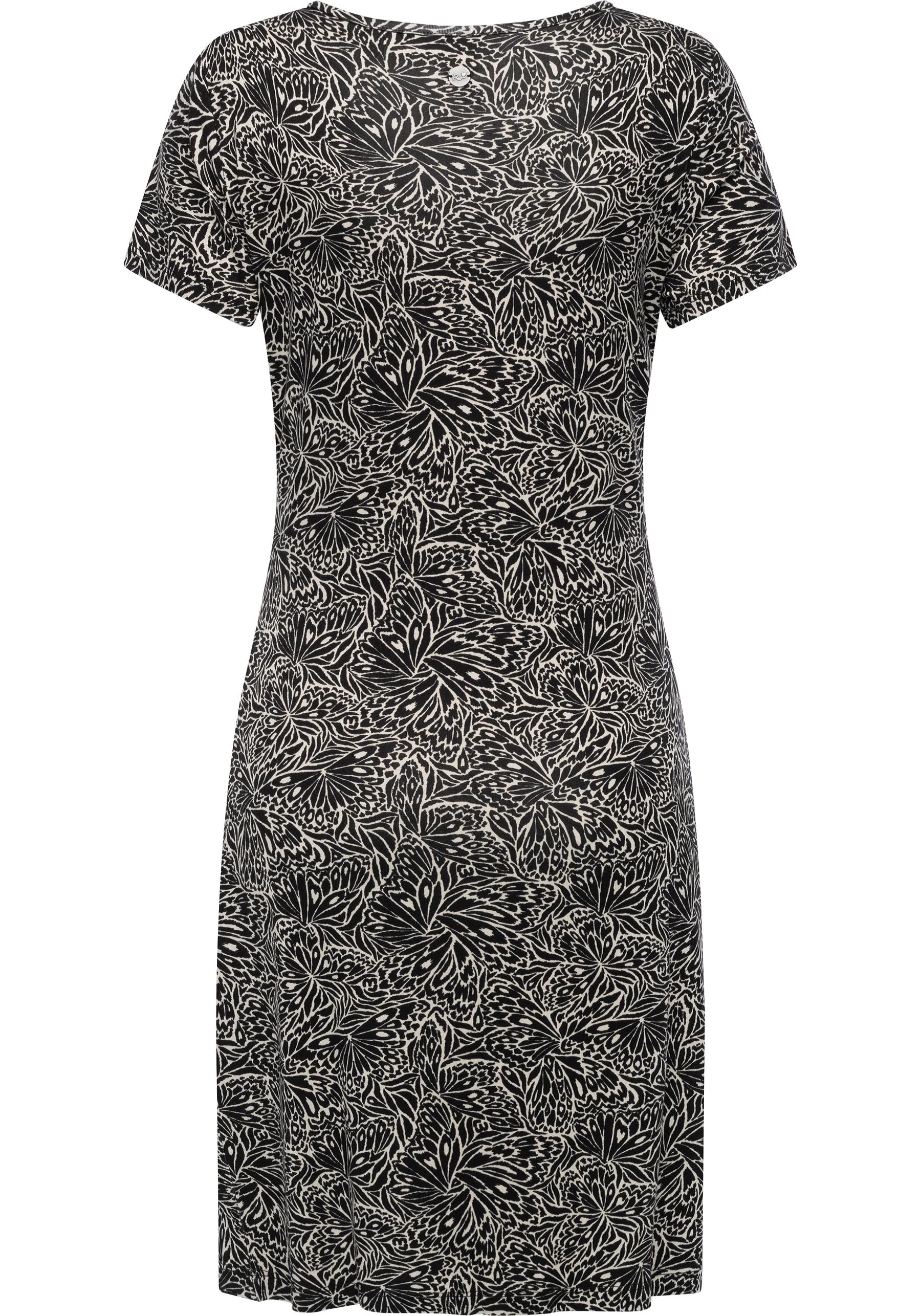 Ragwear Shirtkleid »Knotta Print«, Kurzarm Sommerkleid mit seitlichem Bindeband