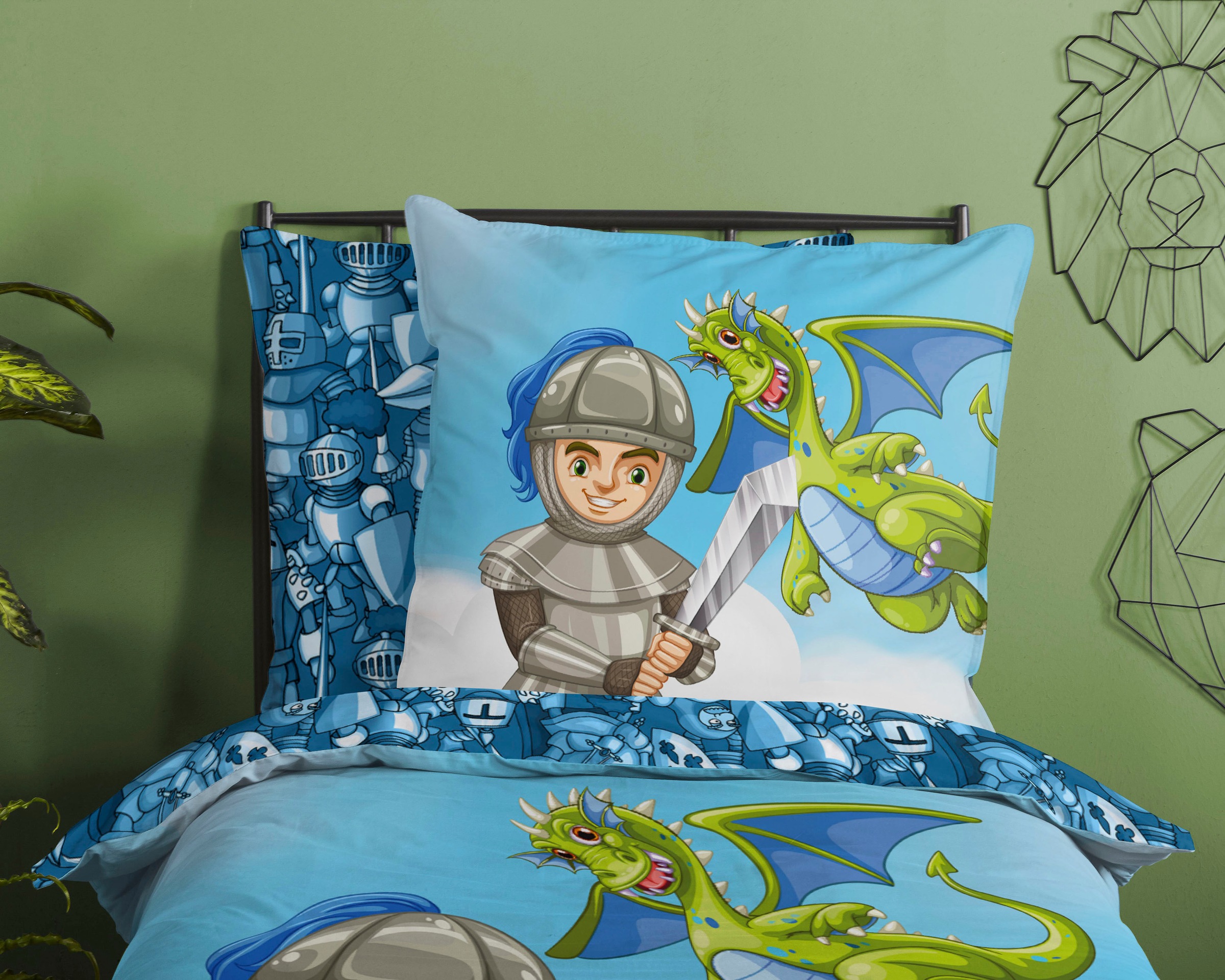 Thumbnail - good morning Kinderbettwäsche "Knight" 2 Stk. Baumwolle, 135x200, Reißverschluss, Wendeoptik, Kind, Junge, Ritter