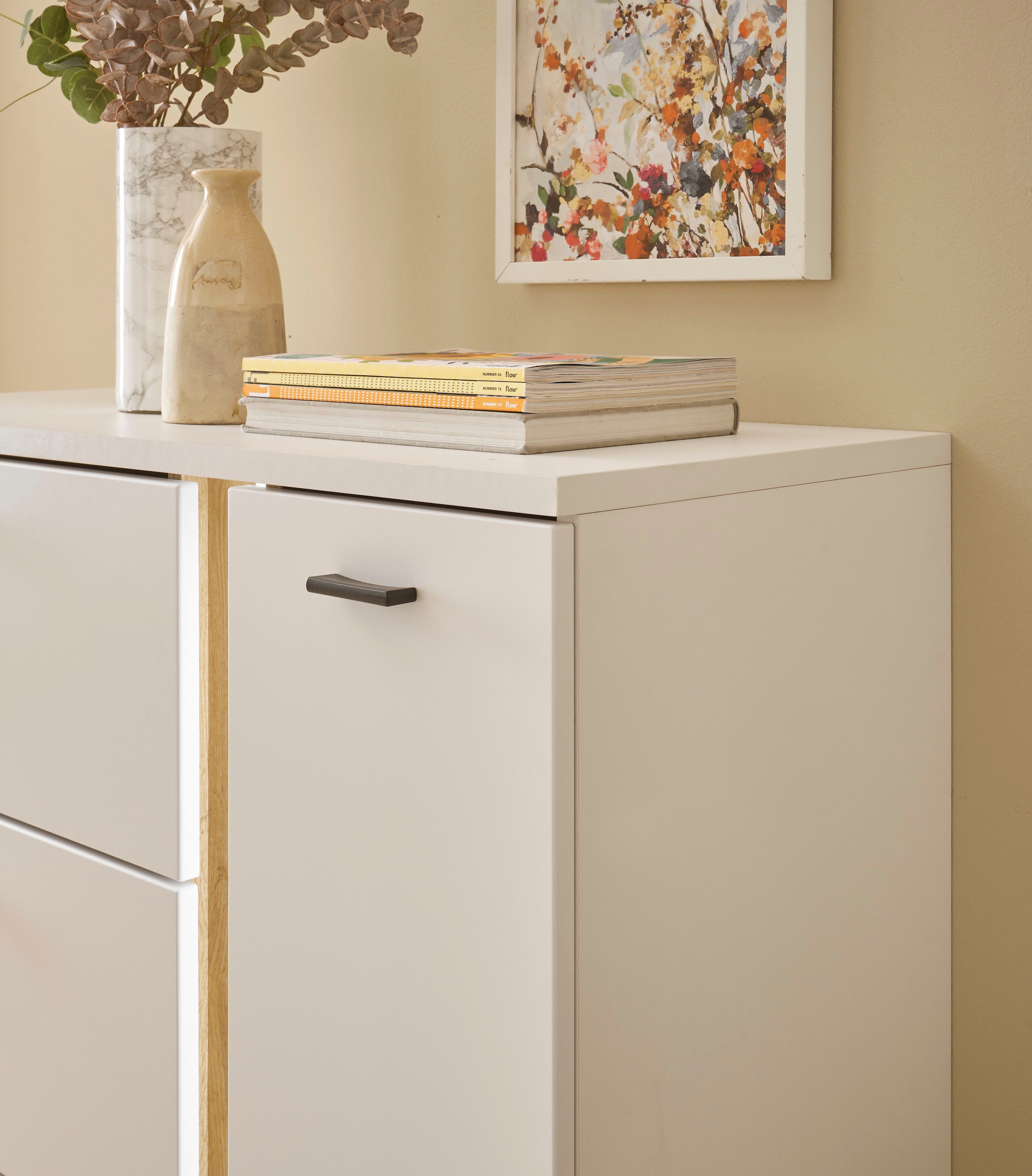 INOSIGN Highboard »LONG ISLAND«, (1 St.), in moderner Trendfarbe,inklusive senkrechter Beleuchtung,Breite 100 cm