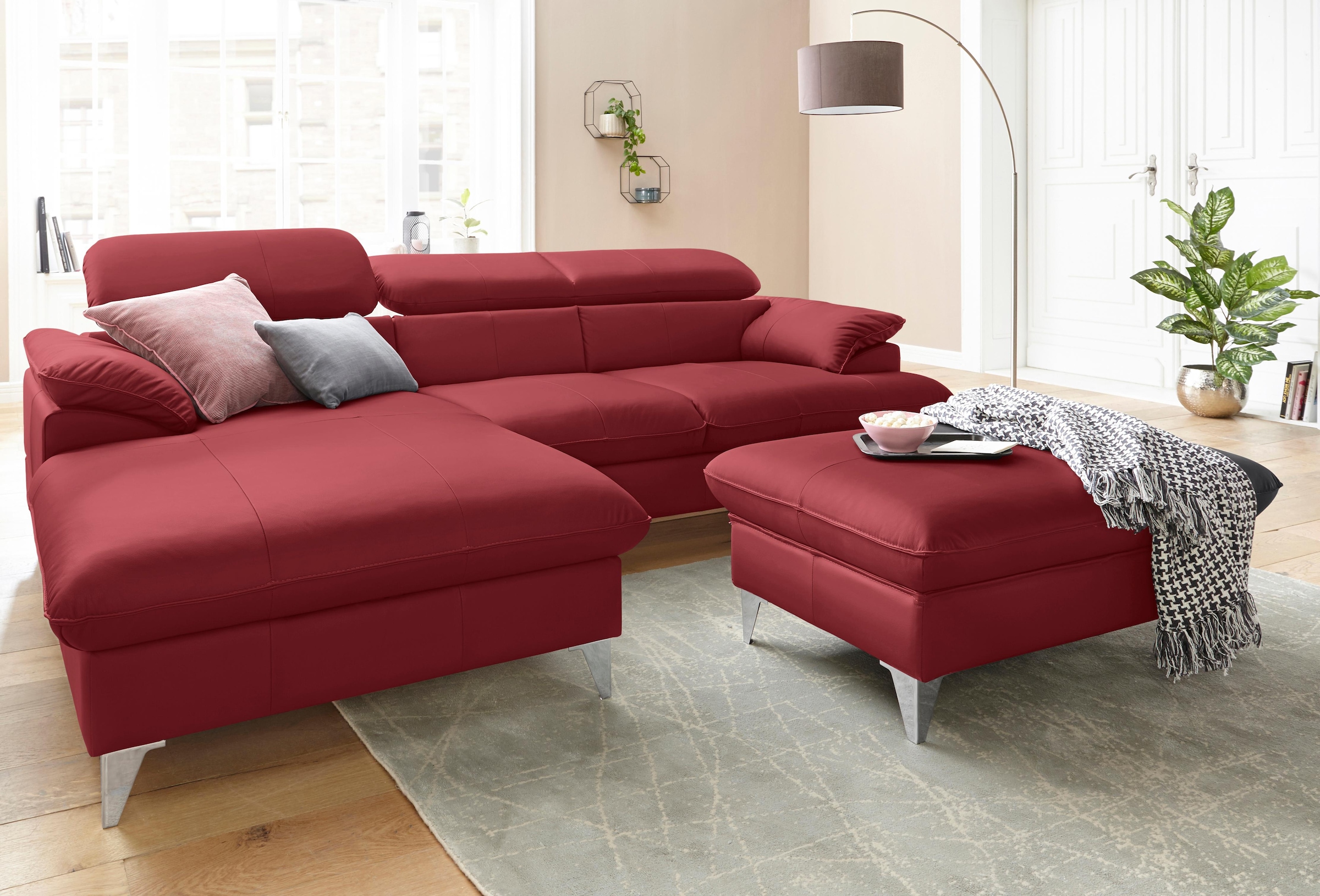 COTTA Ecksofa »Caluso L-Form«, mit Kopfteilverstellung, wahlweise mit Bettfunktion & Bettkasten