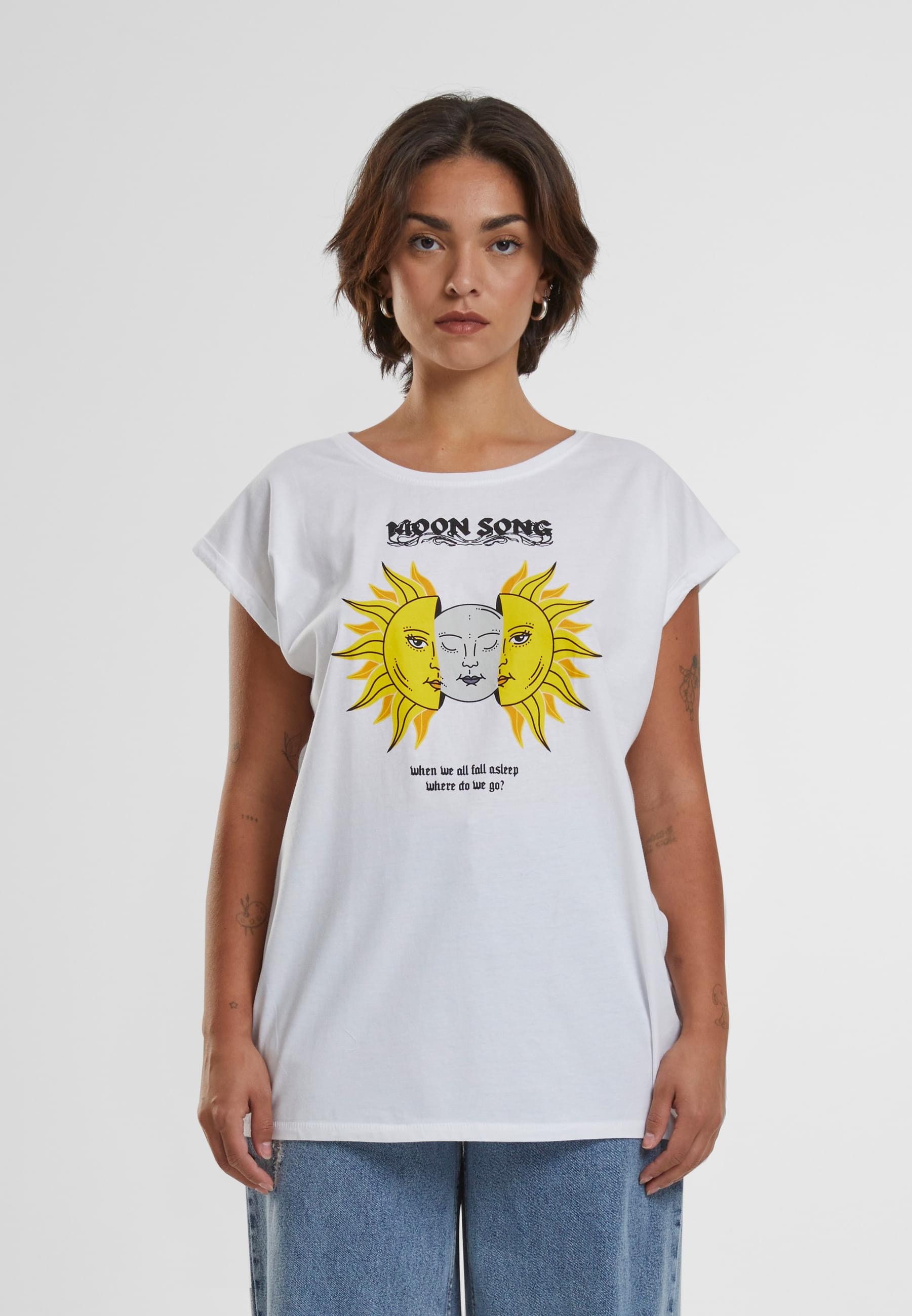 MisterTee T-Shirt »MisterTee Damen Moon Song Tee«, (1 tlg.)