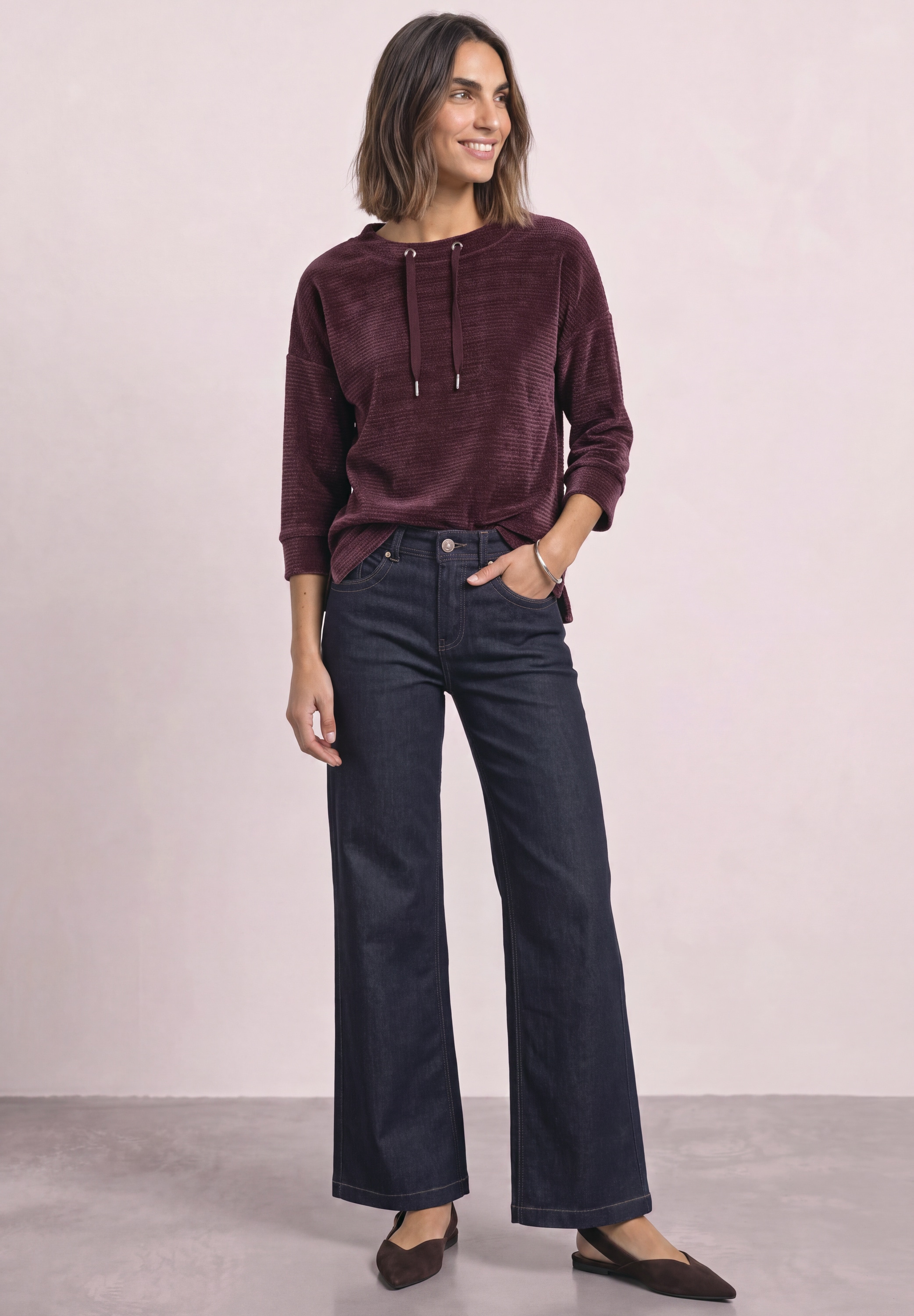 STREET ONE 3/4-Arm-Shirt aus softem Materialmix