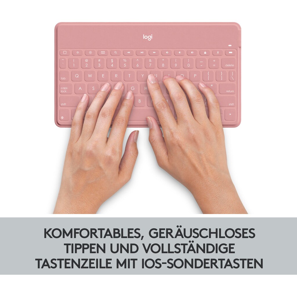 Logitech Apple-Tastatur »Keys-To-Go«, (iOS Sondertasten-Multimedia-Tasten-Lautstärkeregler-USB-Anschluss)