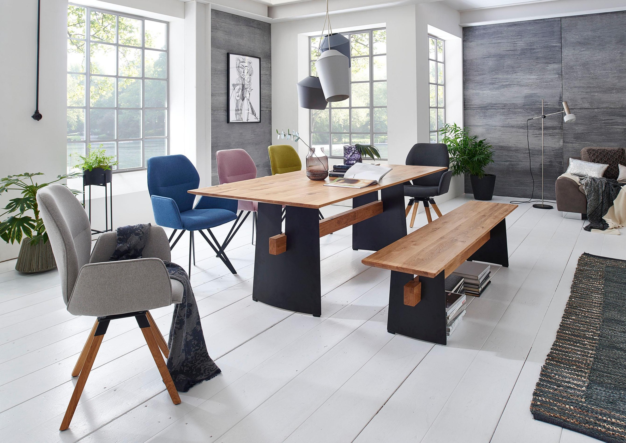 Thumbnail - NIEHOFF SITZMÖBEL Armlehnstuhl "Merlot 2132-47" () Gestell aus massivem Eichenholz, 2er Set