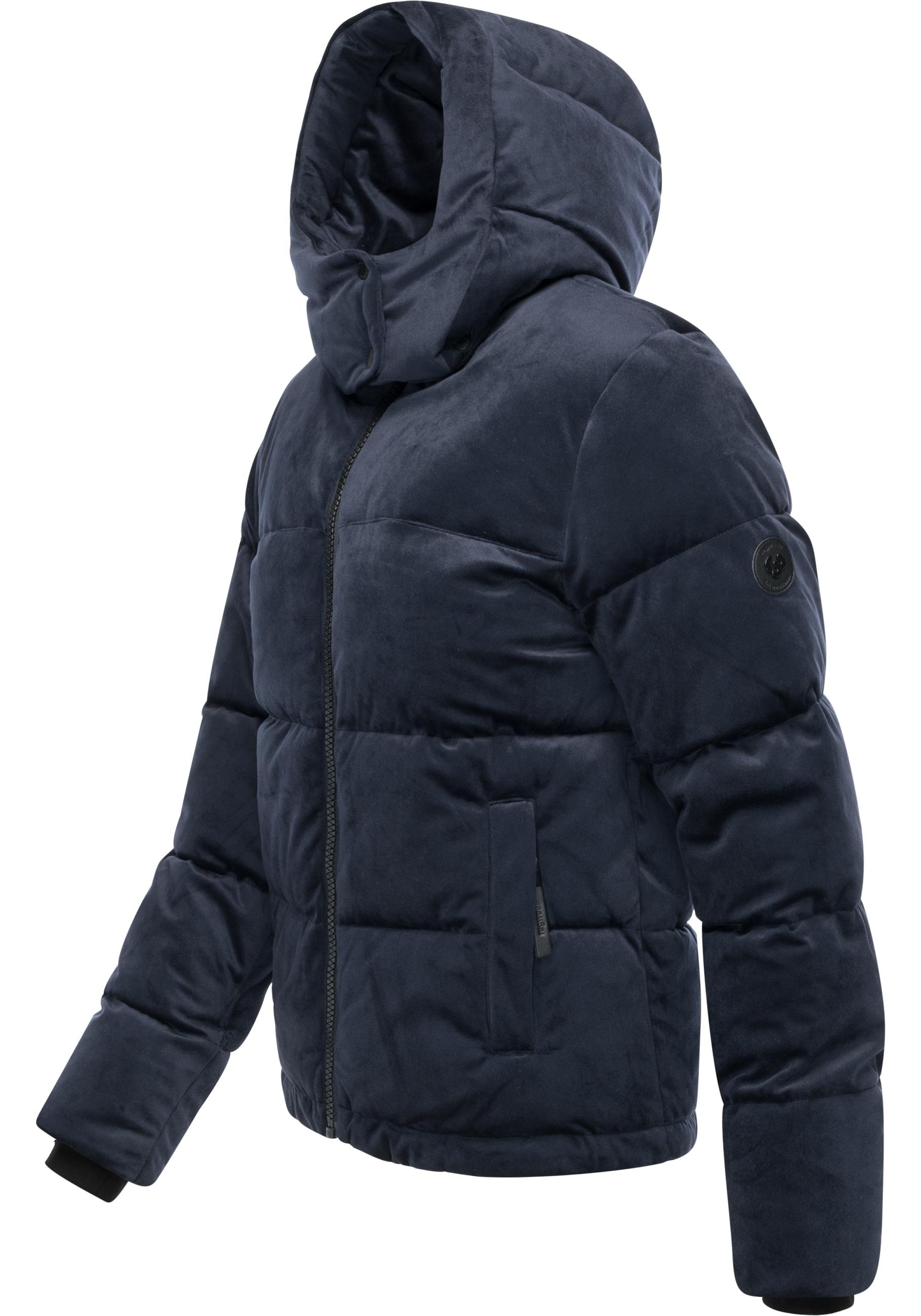 Ragwear Steppjacke »Roobie Velvet YOUMODO«, mit Kapuze, Gesteppte Winterjacke in Samtoptik mit Kapuze
