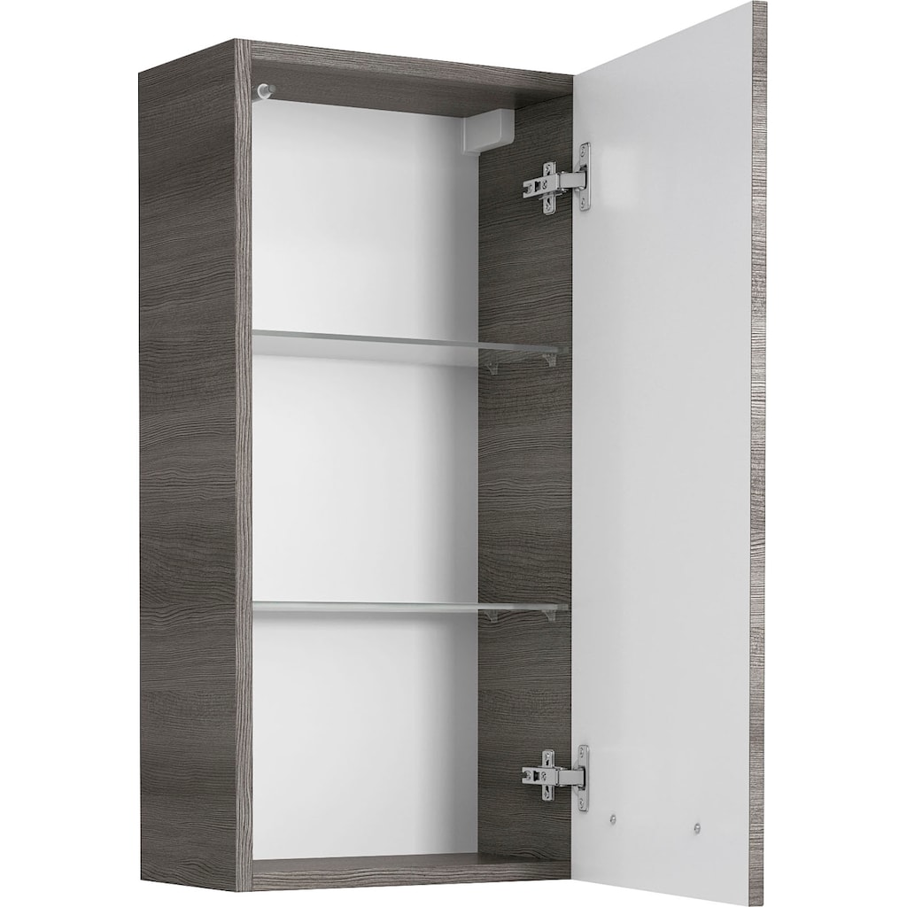 Saphir Hängeschrank »Quickset Wand-Badschrank 35 cm breit mit 1 Tür, 2 Einlegeböden«, Badezimmer-Hängeschrank inkl. Türdämpfer, Griffe in Chrom Glanz