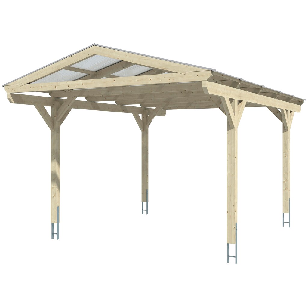 Skanholz Einzelcarport »Westerwald«, Leimholz-Nordisches Fichtenholz, 326 cm, braun