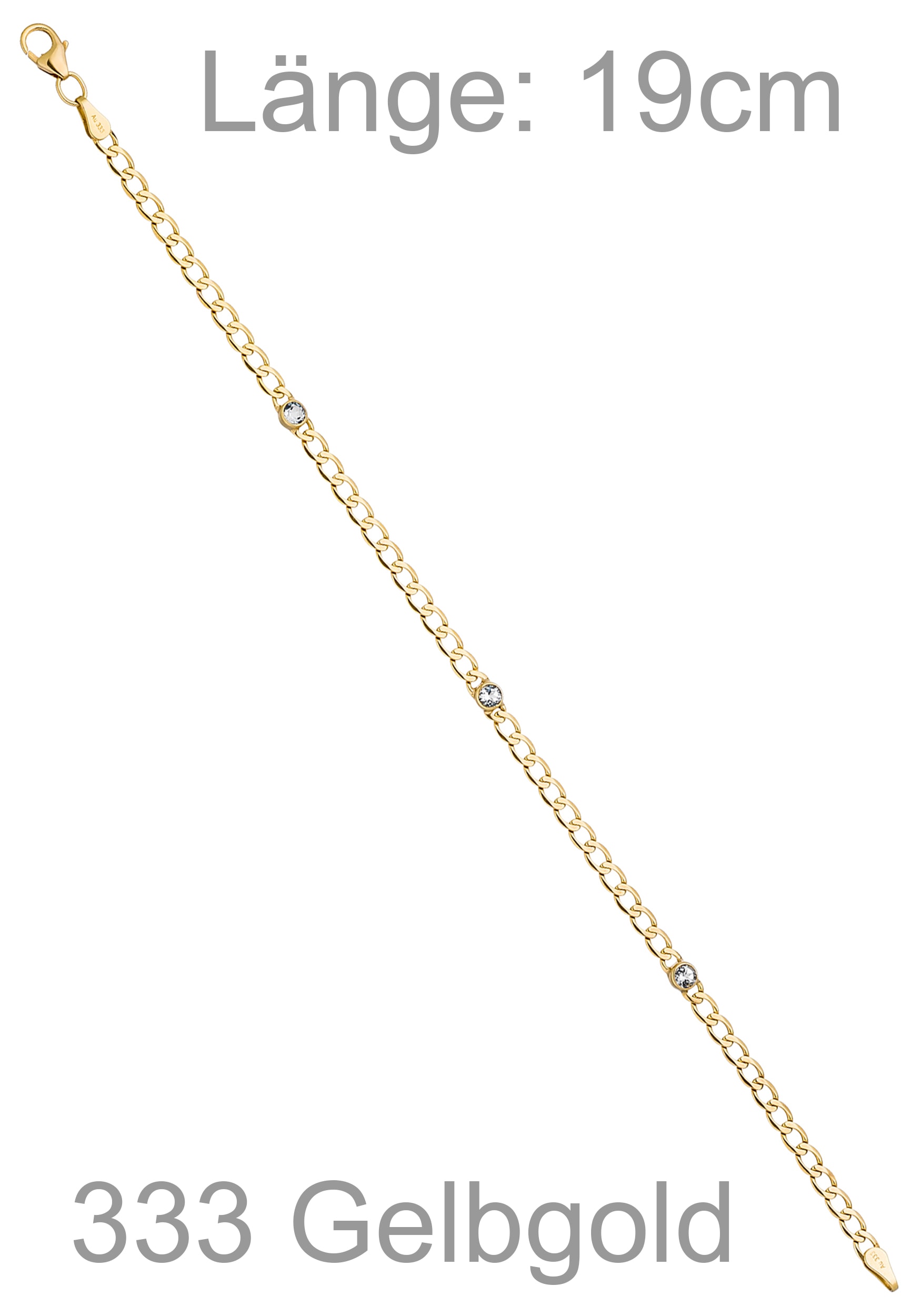 JOBO Goldarmband »Armband mit Blautopas« 333 Gold 19 cm