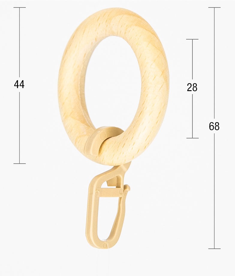 GARESA Gardinenring "Holzring mit Haken" für Durchmesser bis 20mm, einfache günstig online kaufen