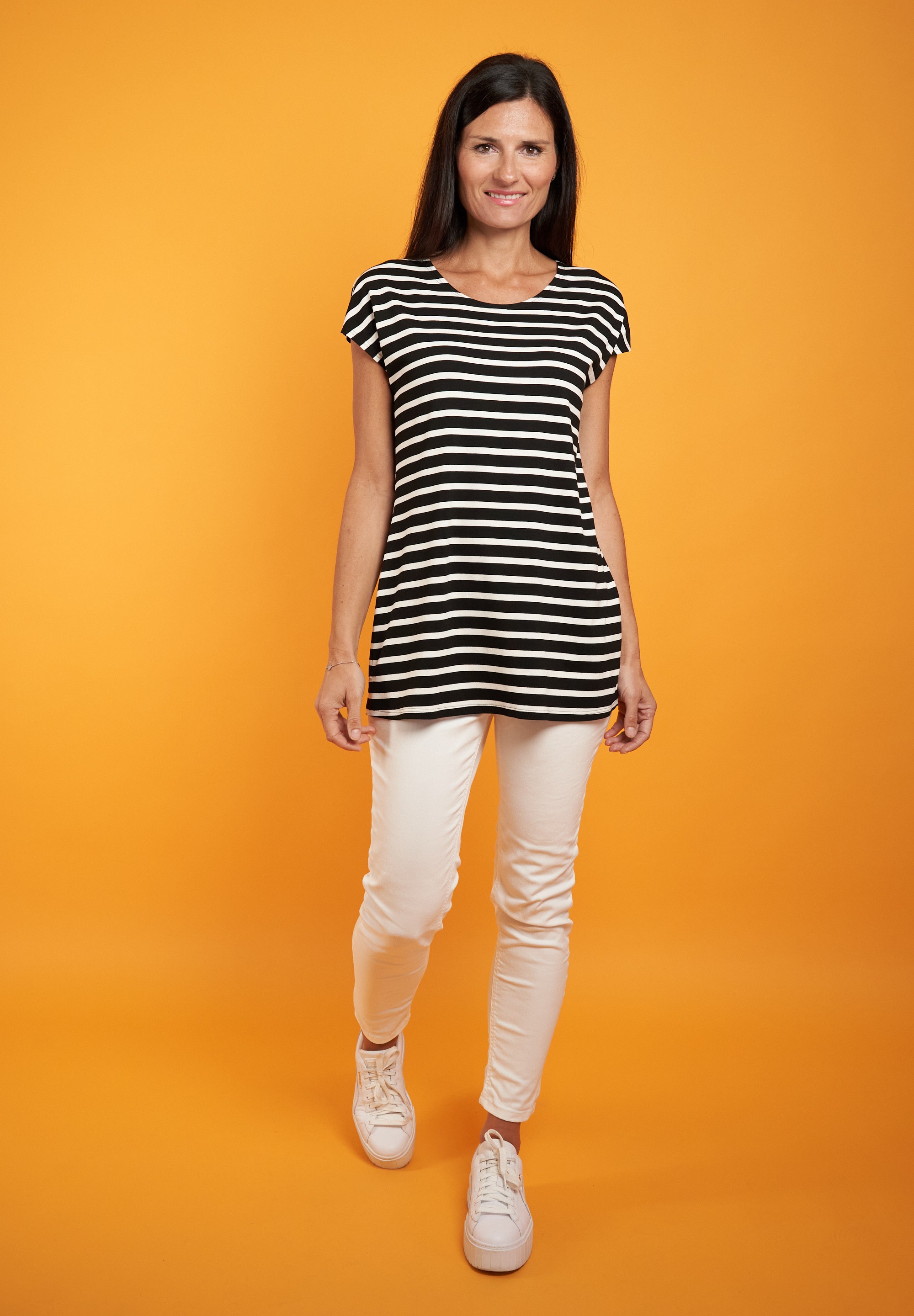 Seidel Moden T-Shirt, mit Streifen Muster
