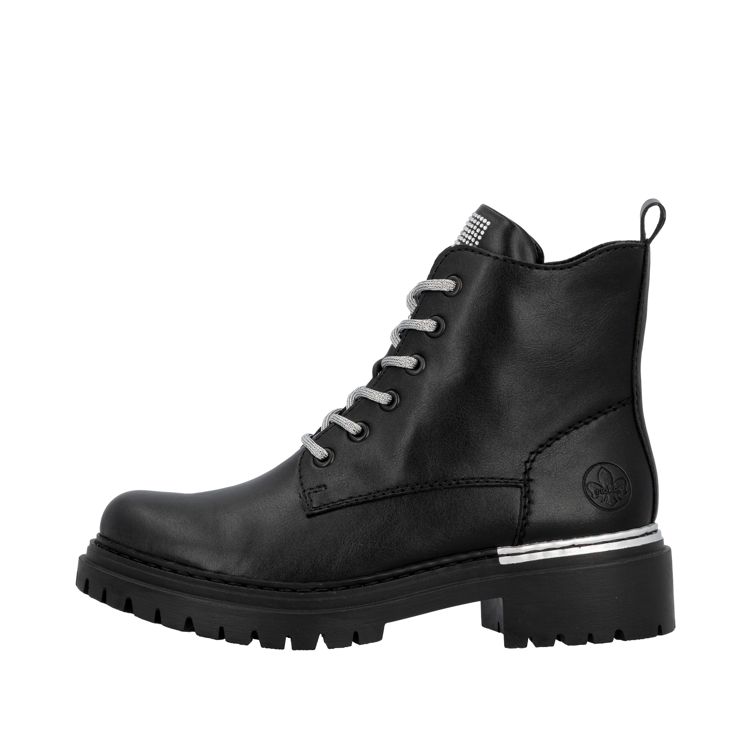 Rieker Schnürboots, Schnürstiefelette, Profilsohle, mit praktischem Innenreißverschluss