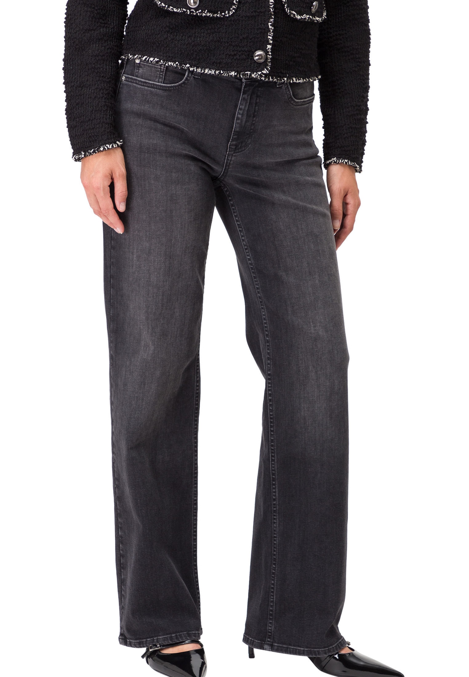 Zero Slim-fit-Jeans "zero Jeans Wide Leg Style WITNEY 32 Inch"