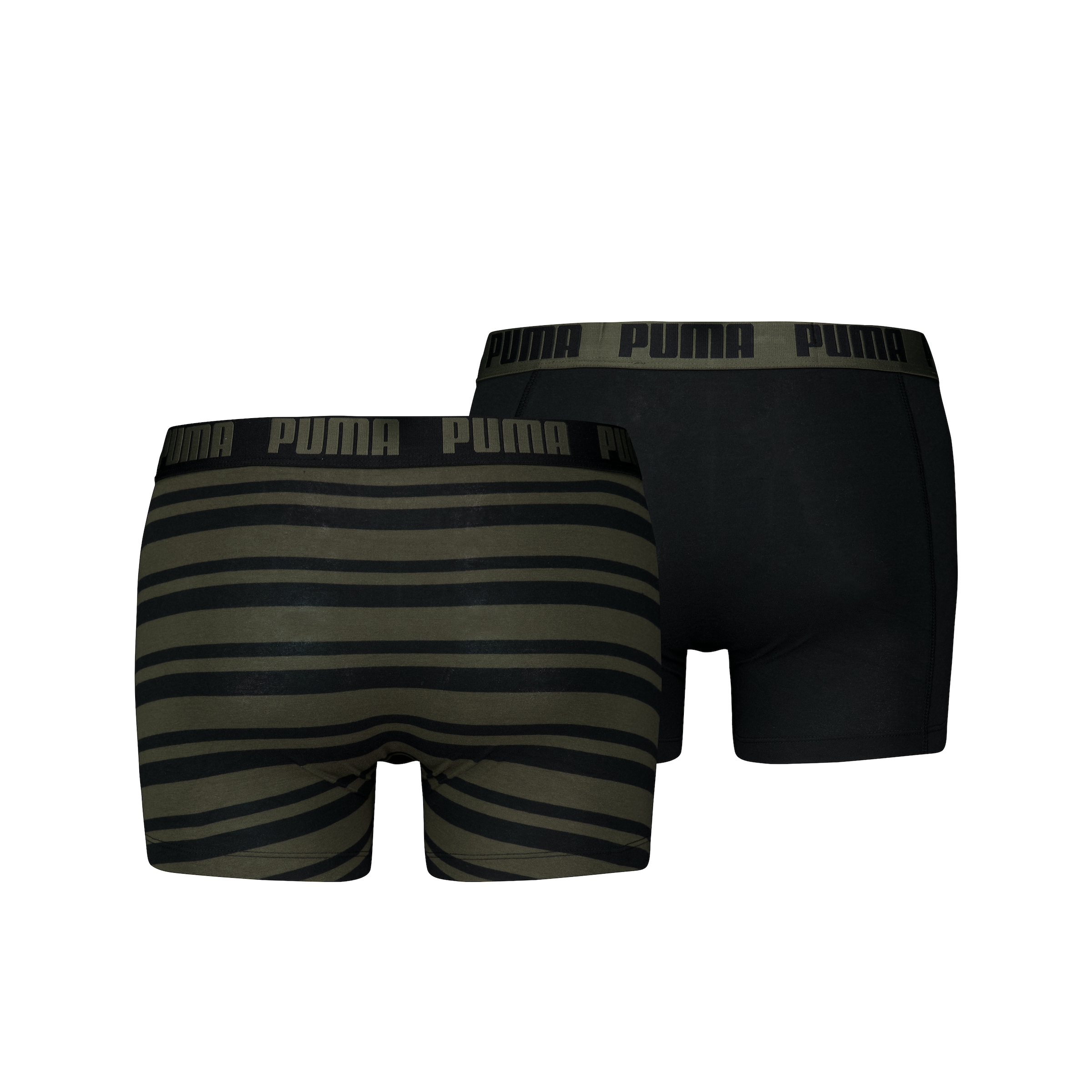 PUMA Boxershorts »PUMA MEN EVERYDAY STRIPED BOXERS 2P«, (Packung, 2er Pack), mit kontrastfarbigem Schriftzug