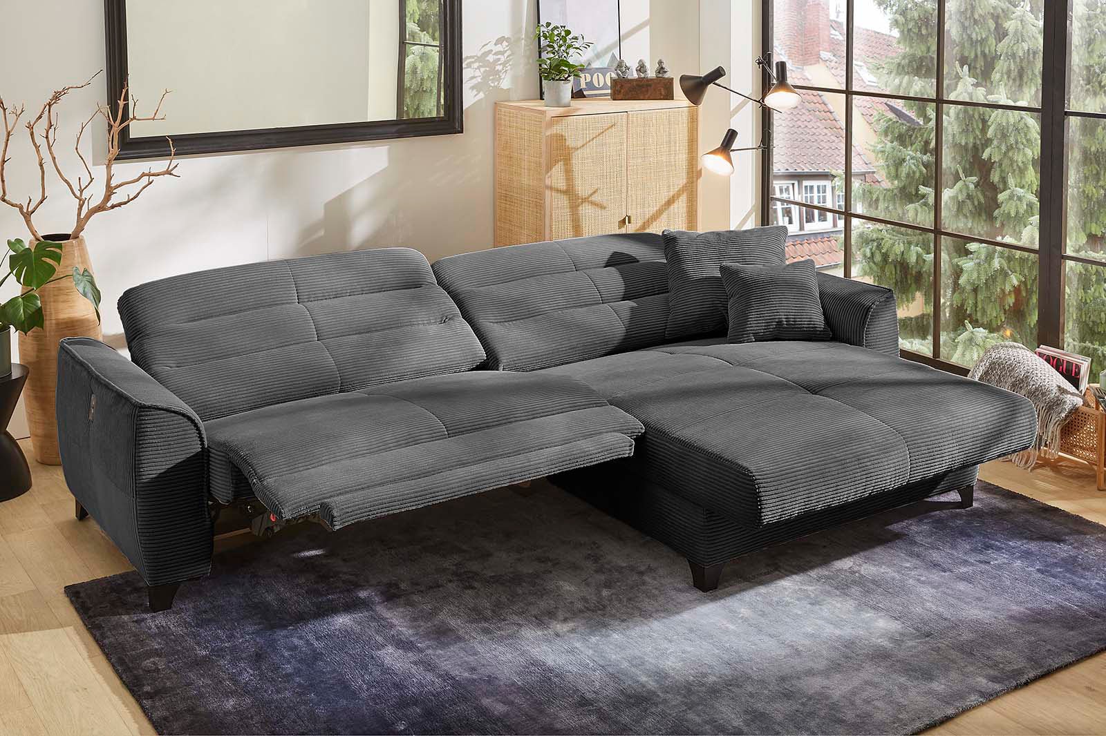 Ecksofa »Double One L-Form«, mit 2x 120cm breiten, elektromotorischen Relaxfunktionen