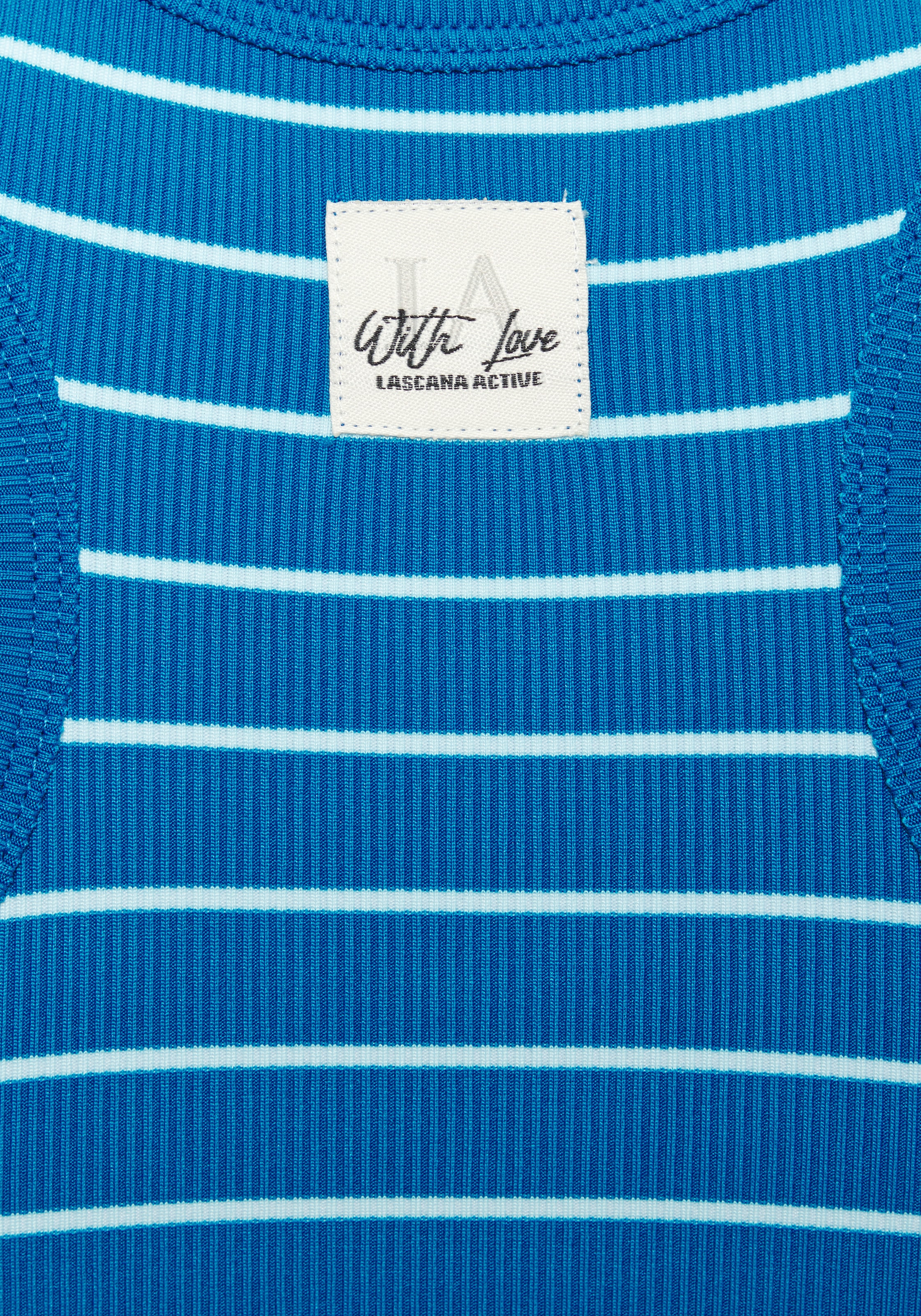 LASCANA ACTIVE Sporttop aus Rippmaterial, gestreift