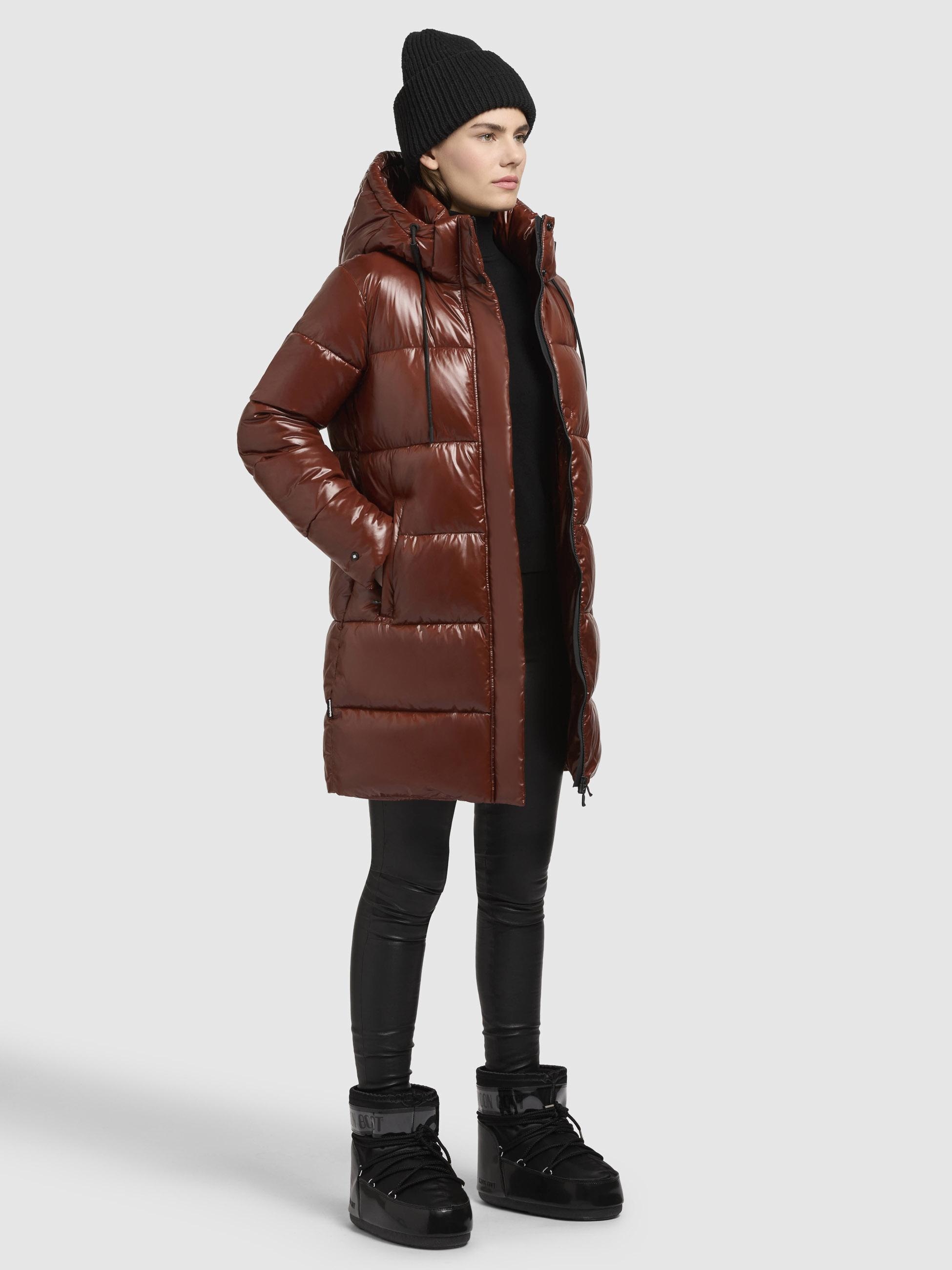 khujo Steppjacke »Jadet2-YM«, mit Kapuze, Schimmernder Winter Kurzmantel mit abnehmbarer Kapuze